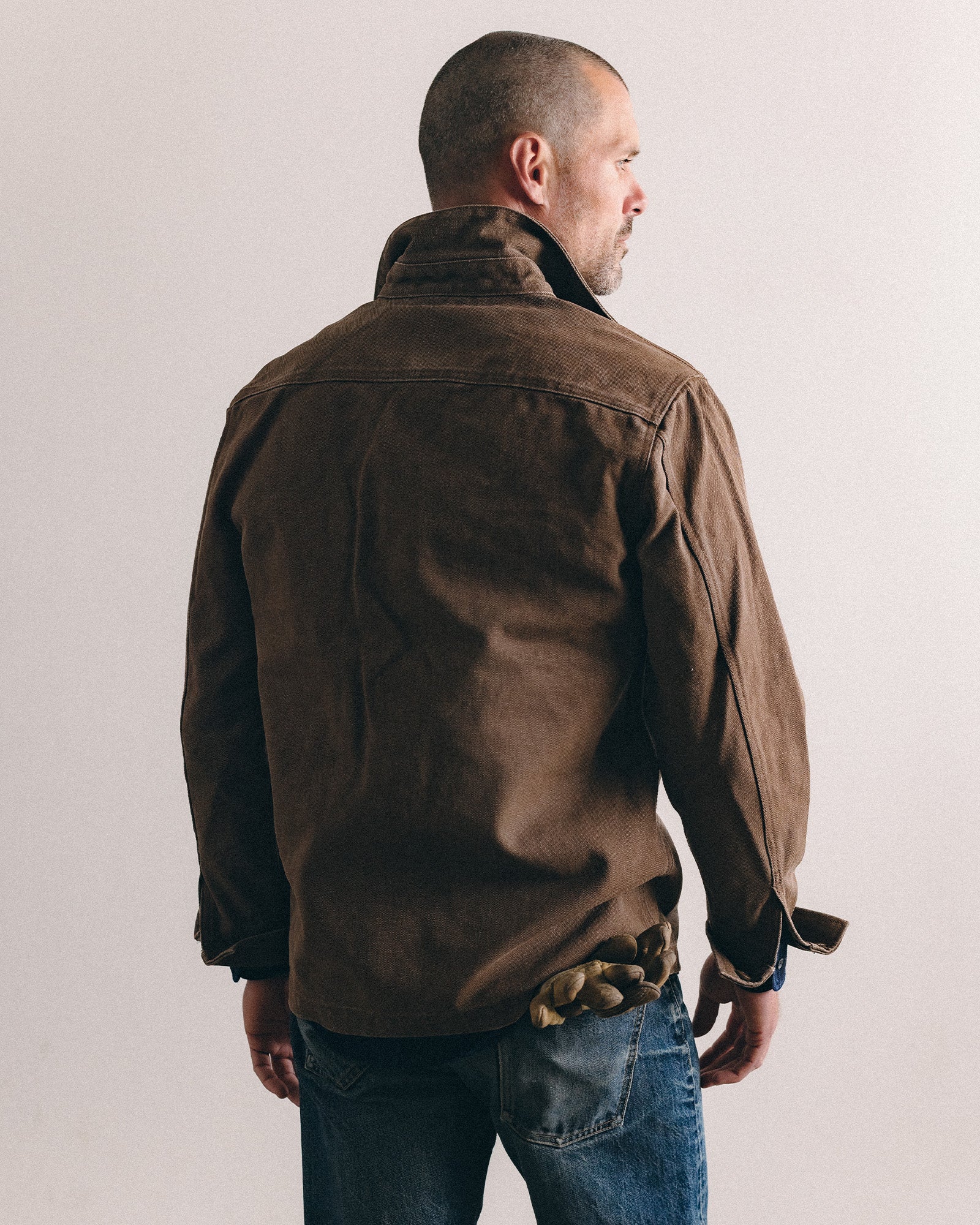 The Shop Shirt in Aged Penny Chipped Canvas | Modern Menswear by yycbvcnbmmnbm