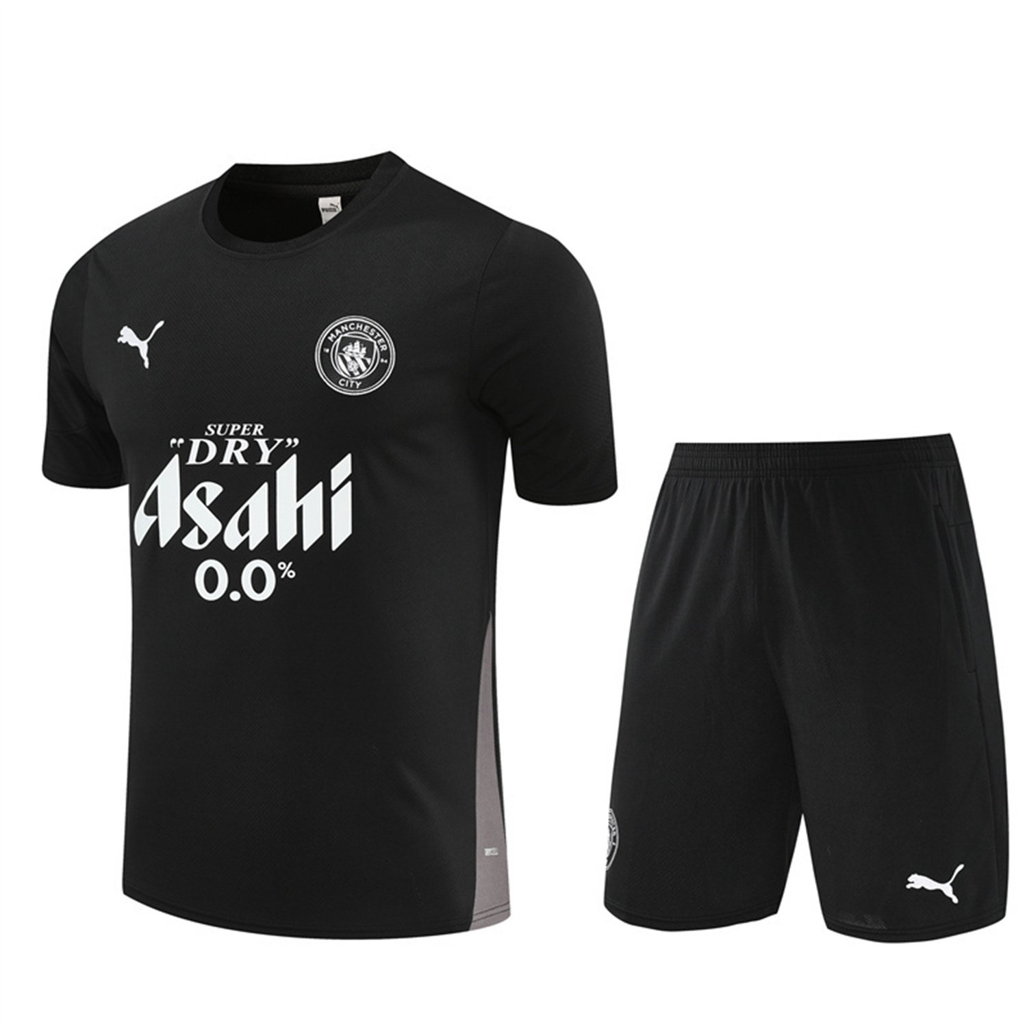 AlphaJersey-Manchester City 25-26 Short-Sleeve Training Set - Black Top & Black Shorts