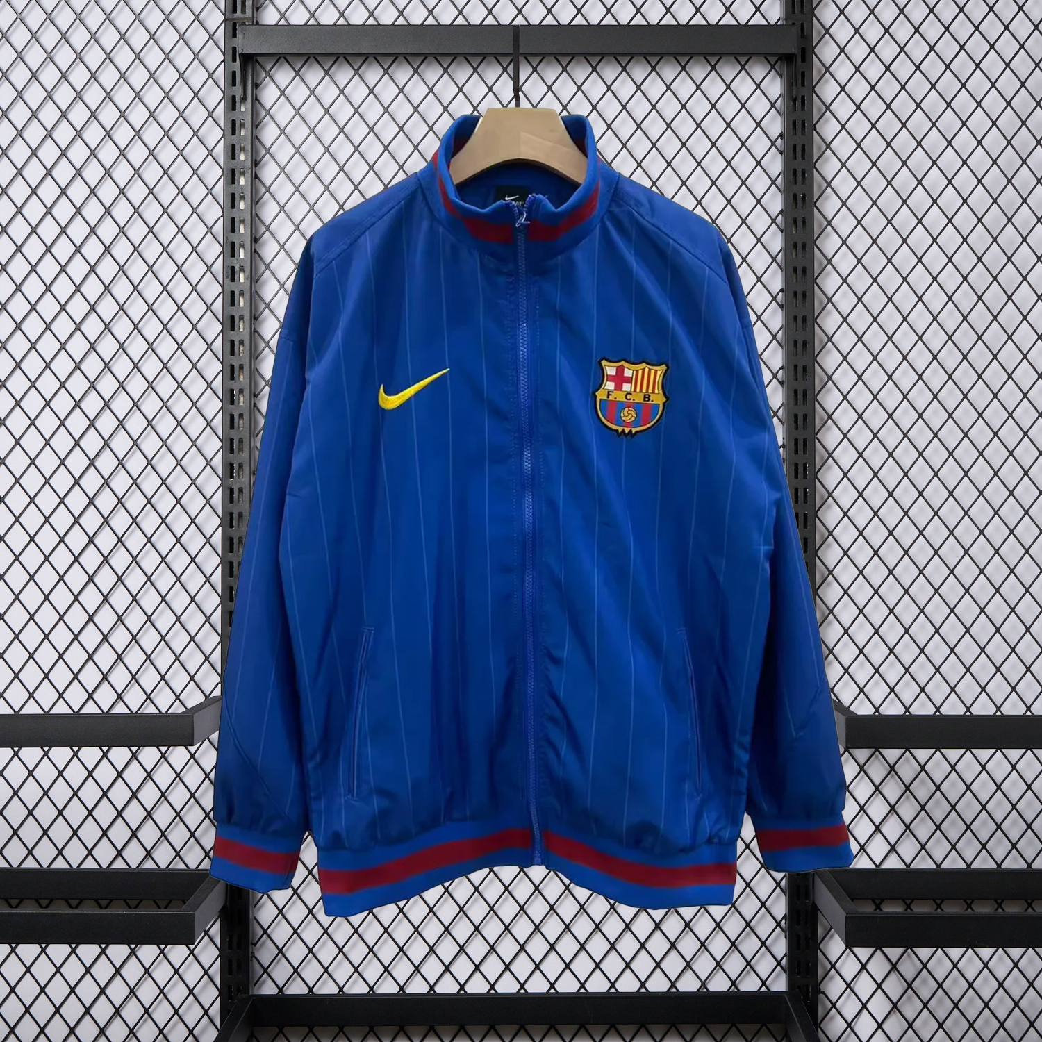 AlphaJersey-Barcelona 25-26 Windbreaker Jacket - Dark Blue