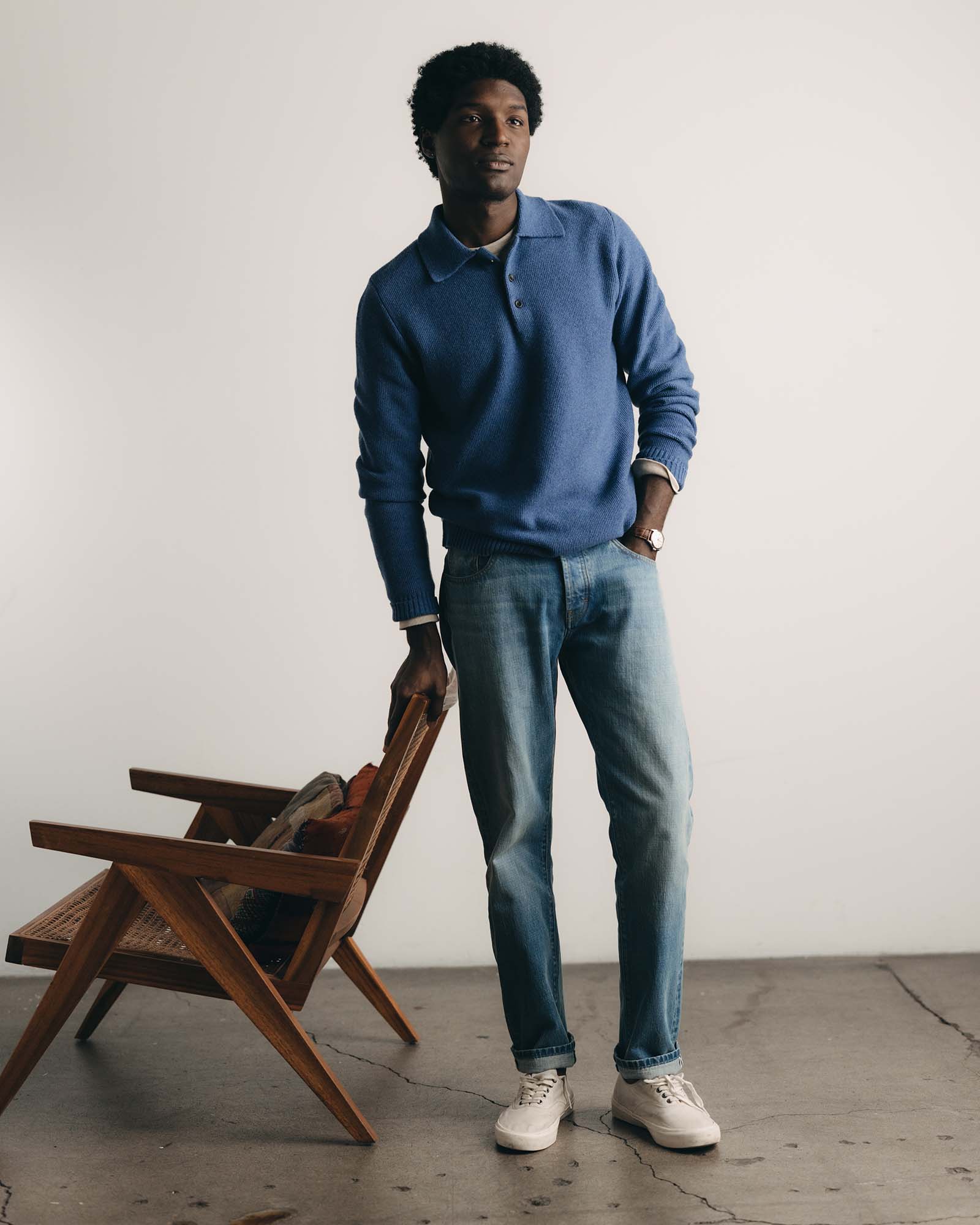 The Straight Jean in Light Wash Organic Selvedge | Modern Menswear by yycbvcnbmmnbm