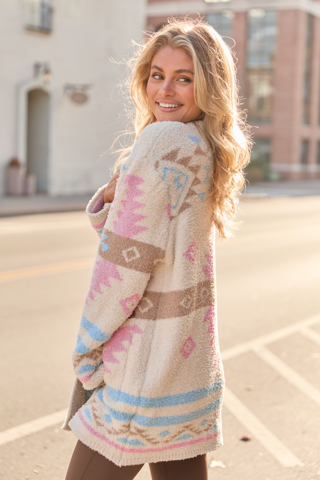 Cheyene Pastel Southwestern Print Cardigan SALE | Elegant Women's Fashion by coolavocek