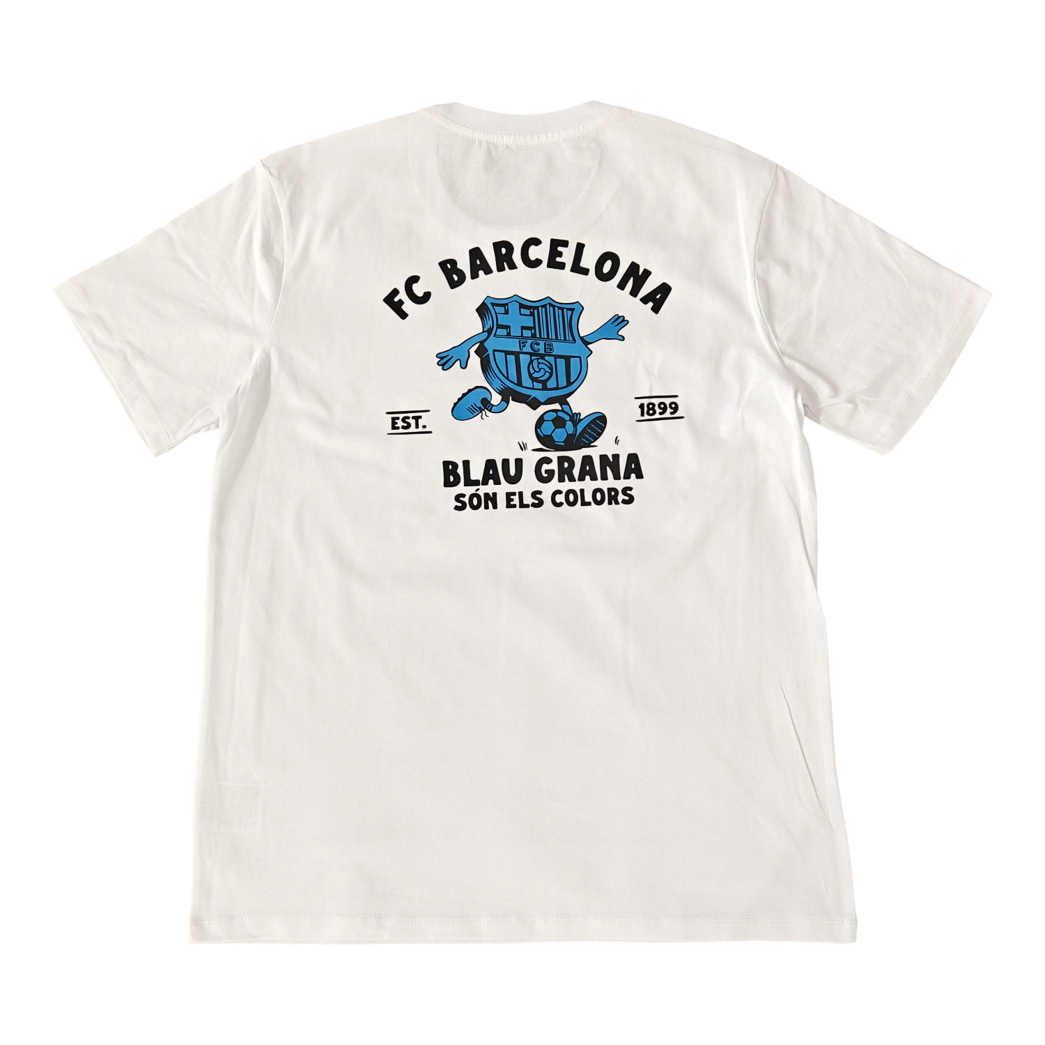 AlphaJersey-Barcelona Fun Crest Design Dynamic And Modern Features T-shirt【White】