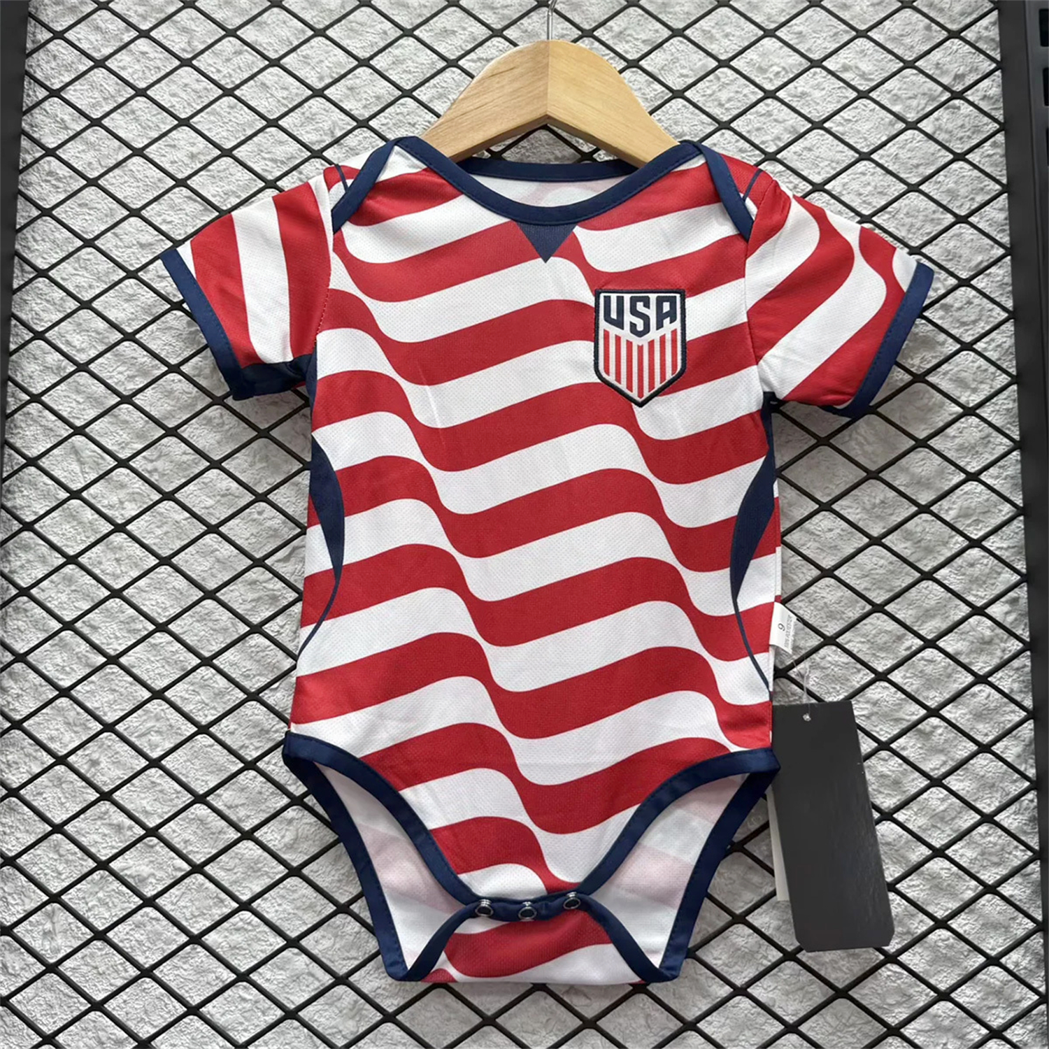 AlphaJersey-【Stripes on Both Sides】United States USA 2026 Home Baby Crawling Suit