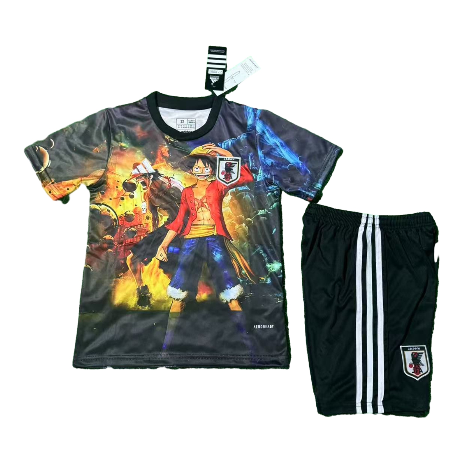AlphaJersey-Japan 25-26 Luffy And Ace Black Special Kids Kit