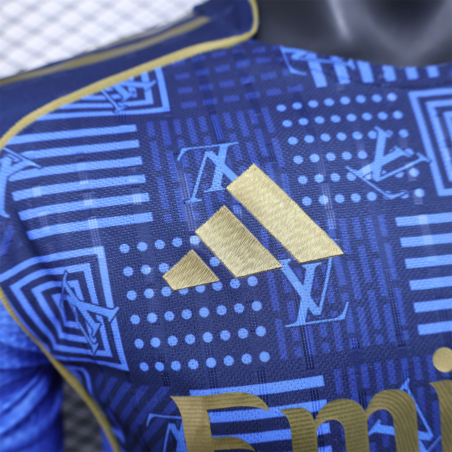 AlphaJersey-Real Madrid 25-26 Blue Gold Special Edition Jersey - Player Version