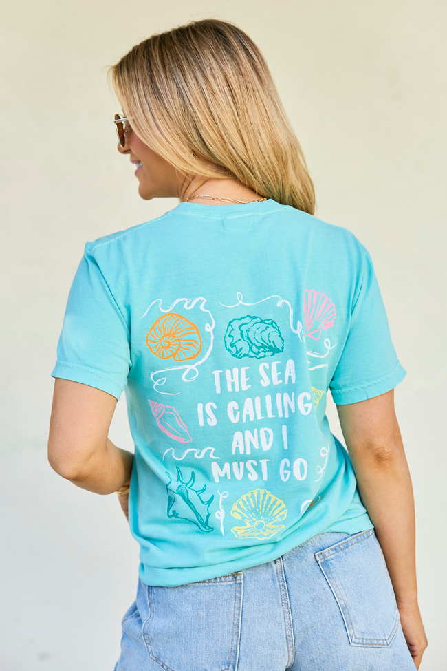 The Sea Is Calling Multi Mint Graphic Tee | Elegant Women's Fashion by coolavocek