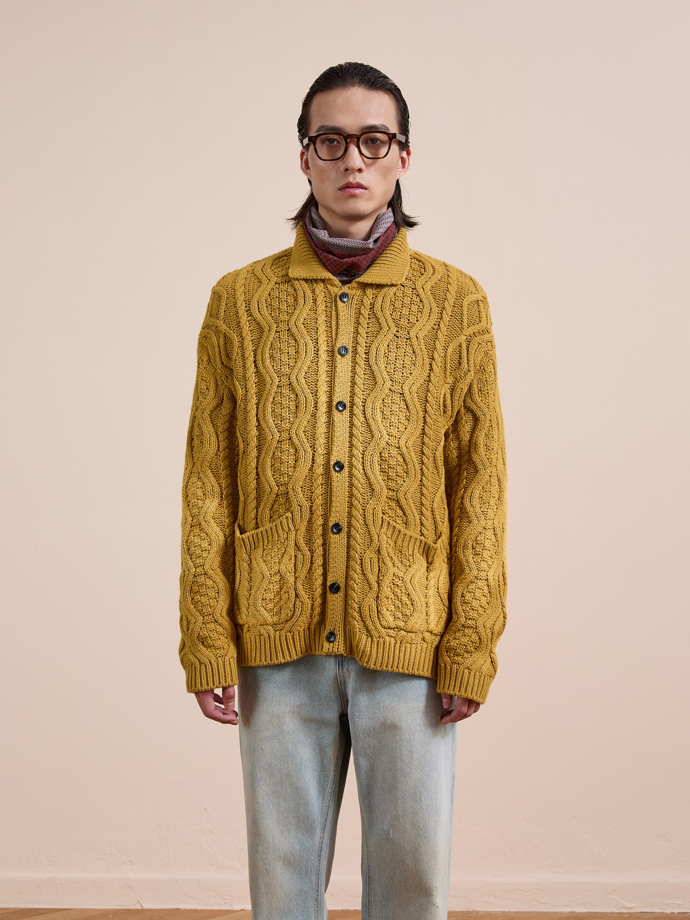 Cable Knit Buttoned Cardigan | Modern Menswear by yycbvcnbmmnbm