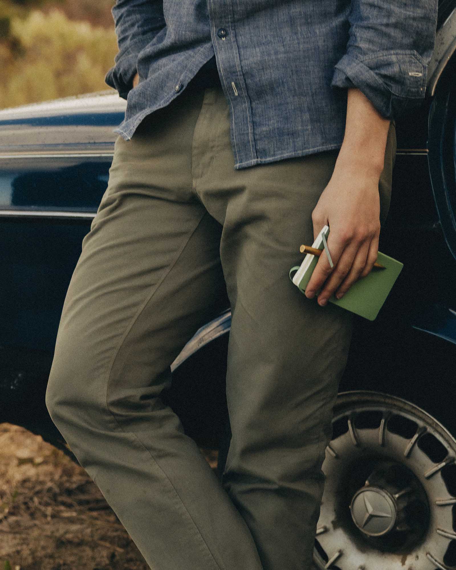 The Straight Foundation Pant in Organic Smoked Olive | Modern Menswear by yycbvcnbmmnbm