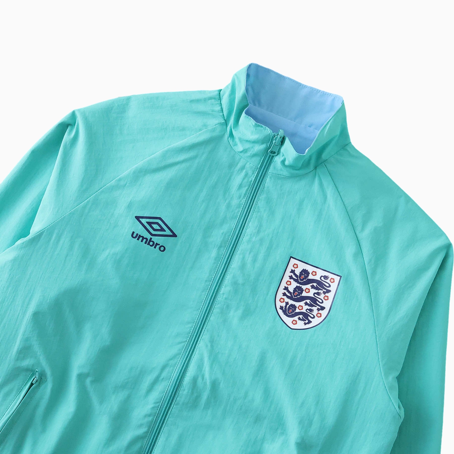 AlphaJersey-Retro England 1992 Third Double Sided Reversible Windbreaker - Blue & Green