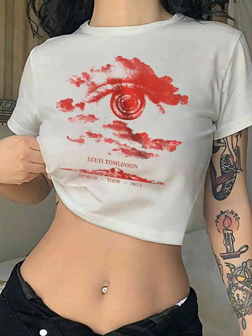 Eyes print crop top