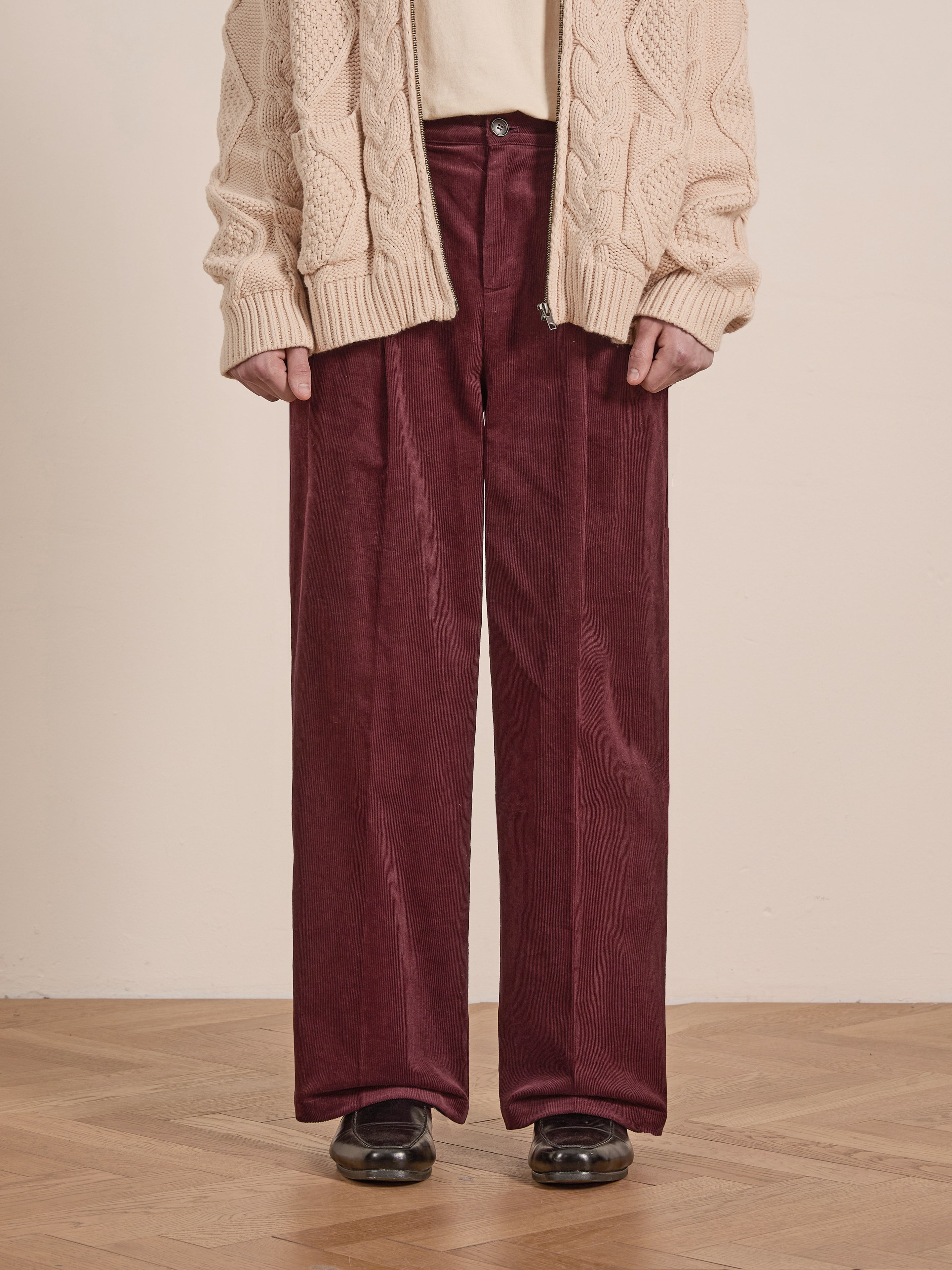 Corduroy Pleated Trouser | Modern Menswear by yycbvcnbmmnbm