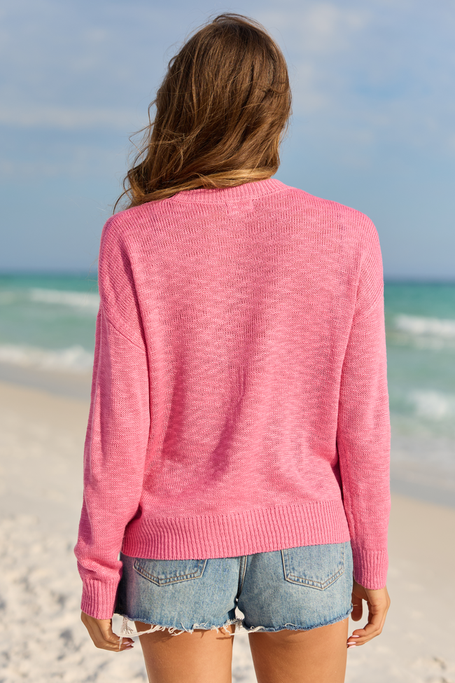 Are We There Yet Orange and Pink Vacay Sweater | Elegant Women's Fashion by coolavocek