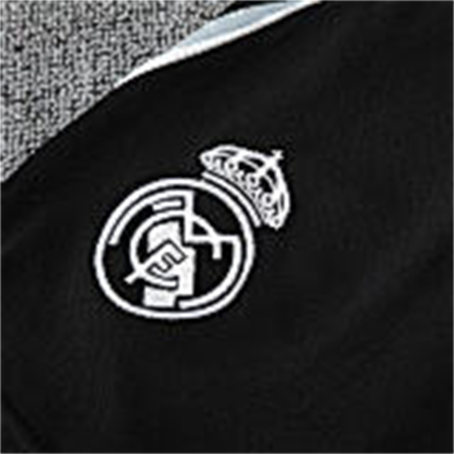 AlphaJersey-Real Madrid 25-26 Short-Sleeve Training Set - Light Grey Stripes Black Top & Black Shorts