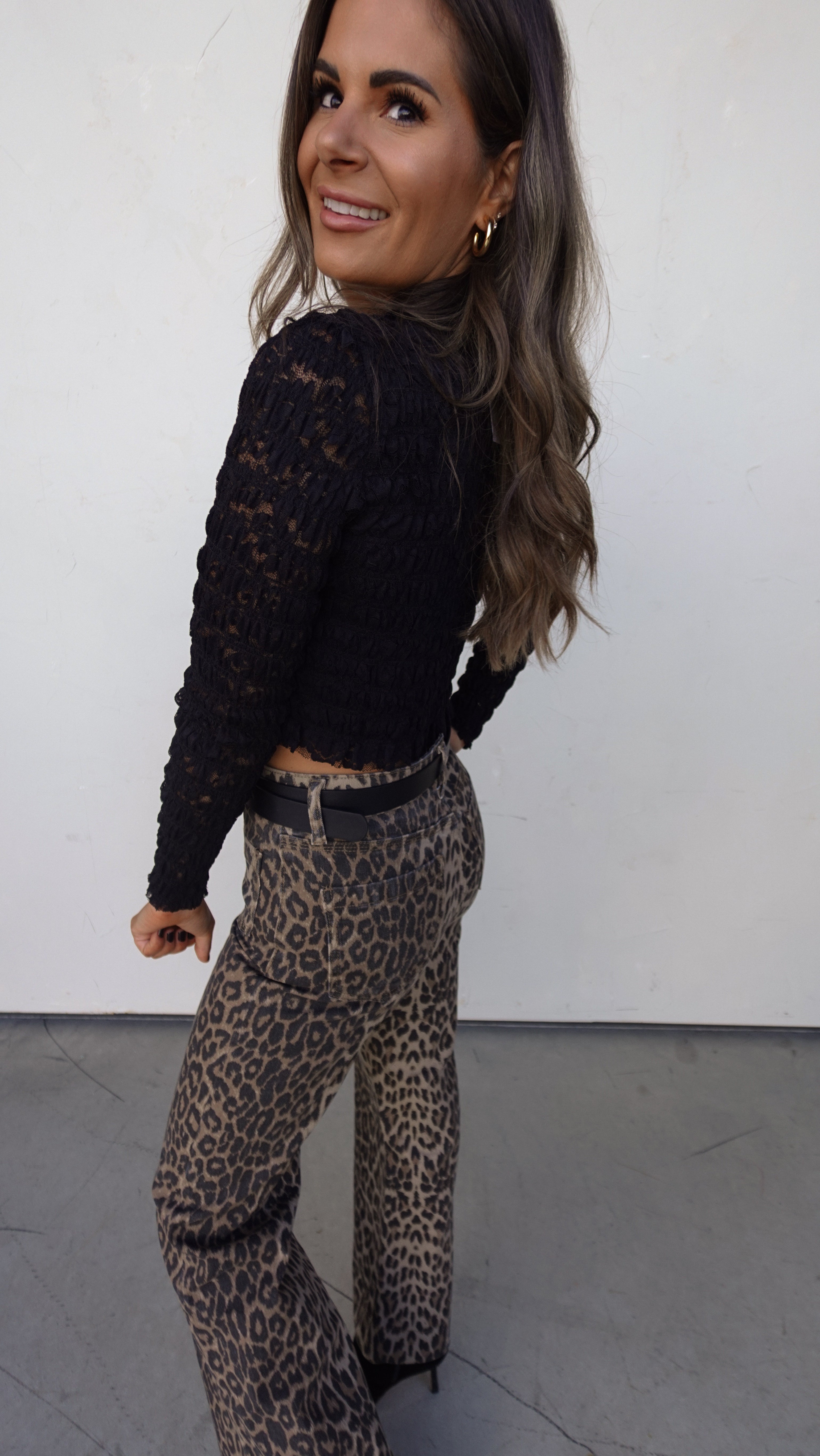 Black Smocked Lace Square Neck Top | Elegant Women's Fashion by coolavocek