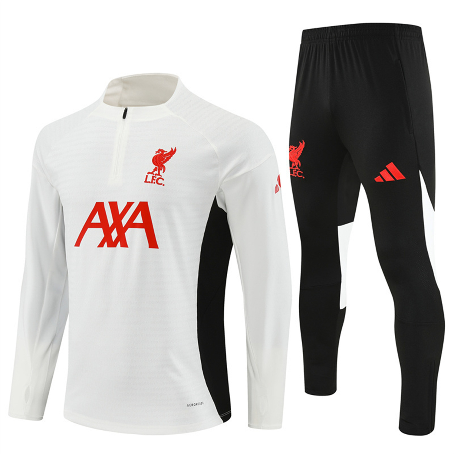 AlphaJersey-Liver.pool 25-26 Long Sleeve Training Set - Player Version - White Top & Black Pants