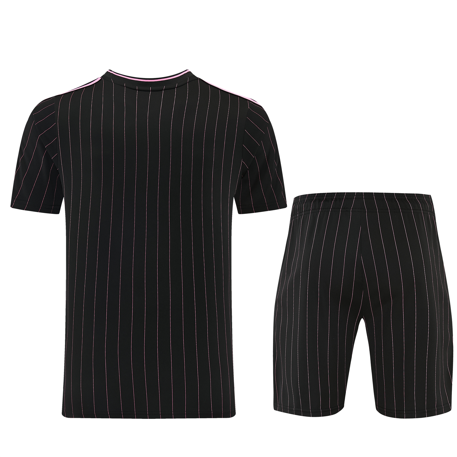 AlphaJersey-Juventus 26-27 Short-Sleeve Training Set - Pink Lines Black Top & Shorts
