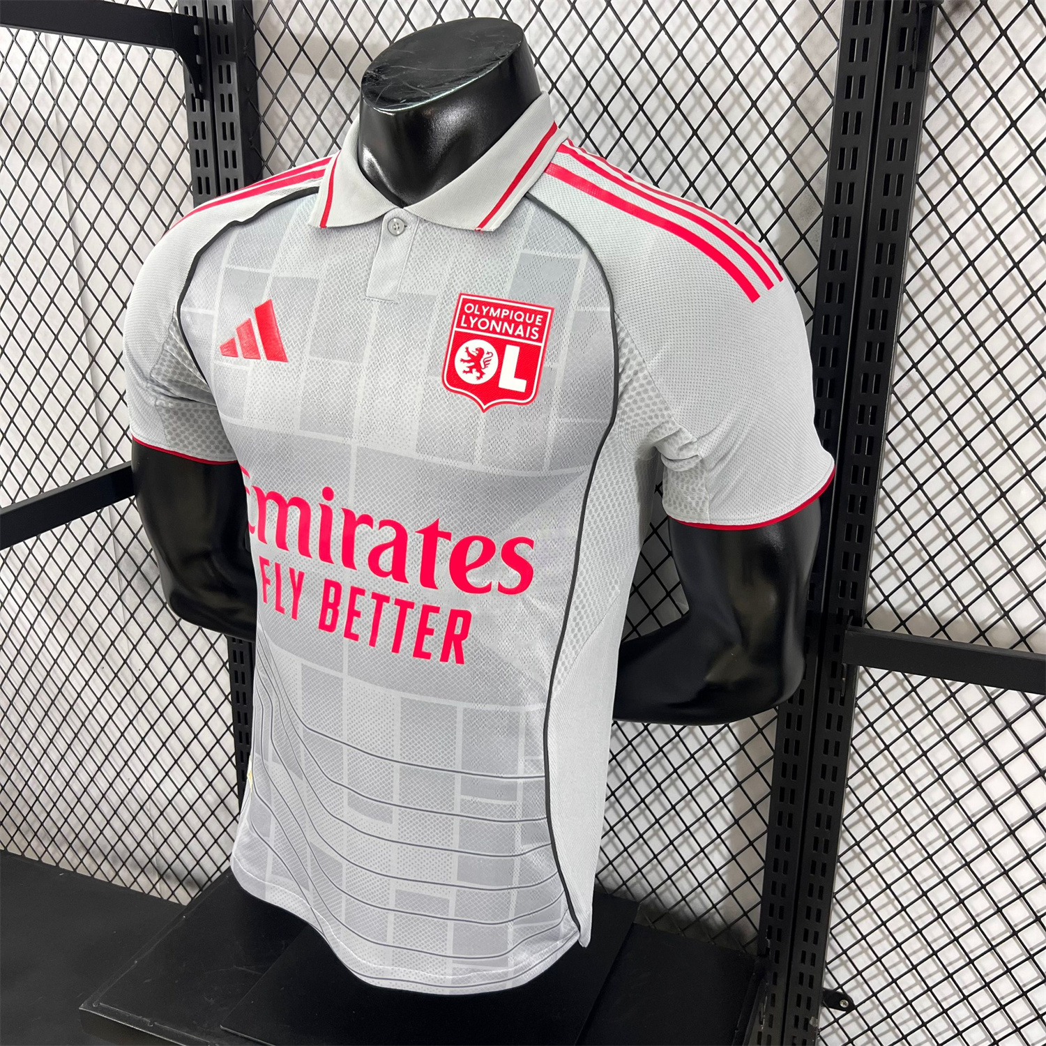 AlphaJersey-Olympique Lyonnais Lyon 25-26 Third Grey Jersey - Player Version
