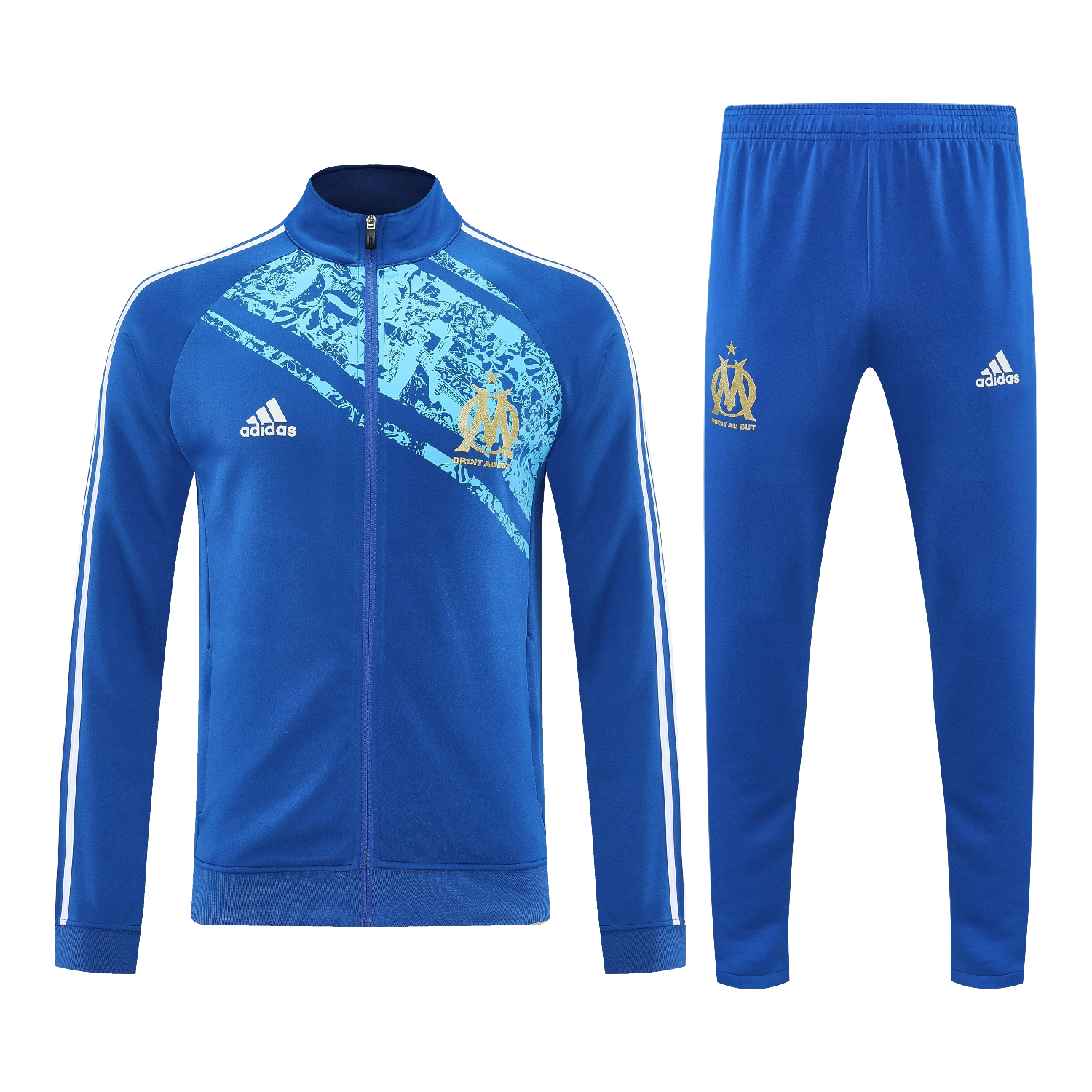 AlphaJersey-Marseille 25-26 Jacket Training Tracksuit - Blue Jackets & Blue Pants