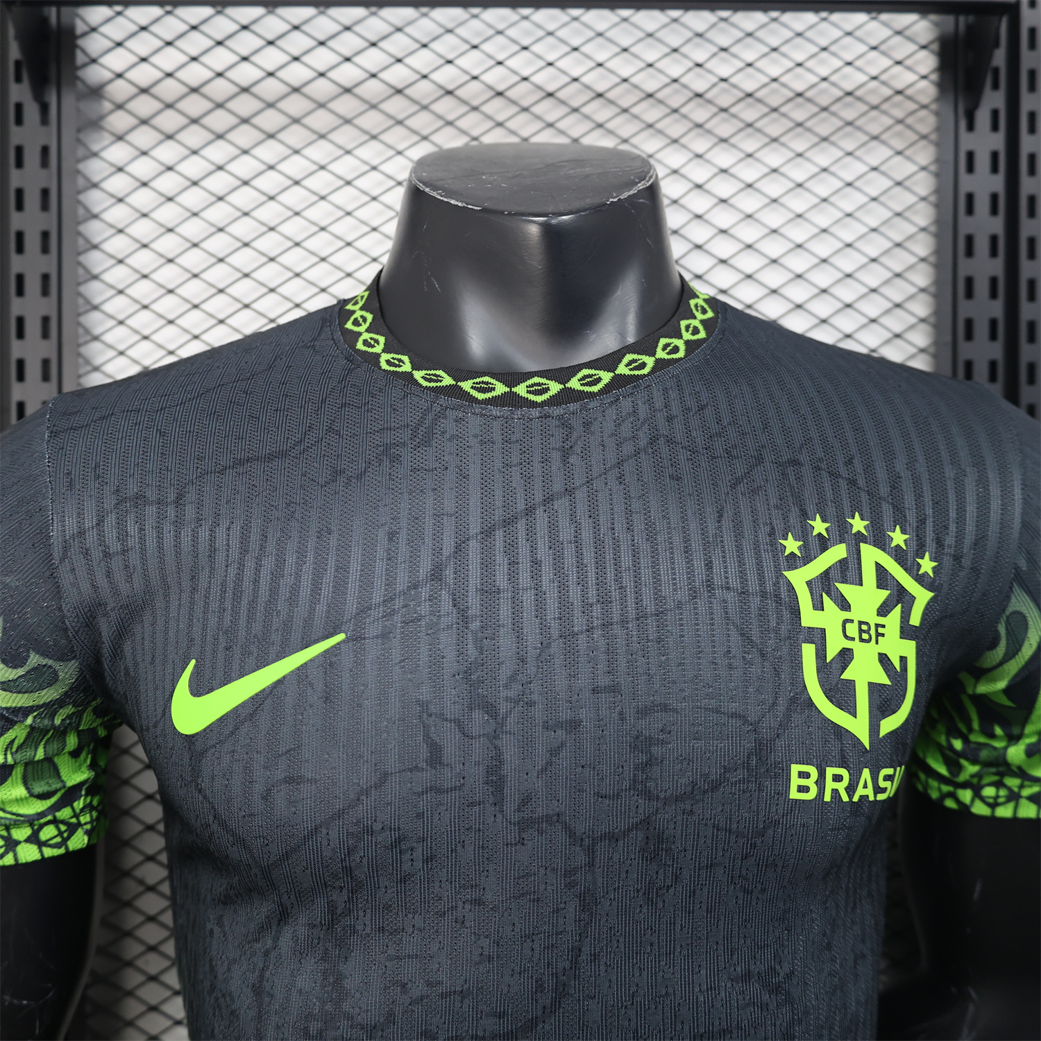 AlphaJersey-Brazil 2025 Green Fire Black Special Edition Jersey - Player Version