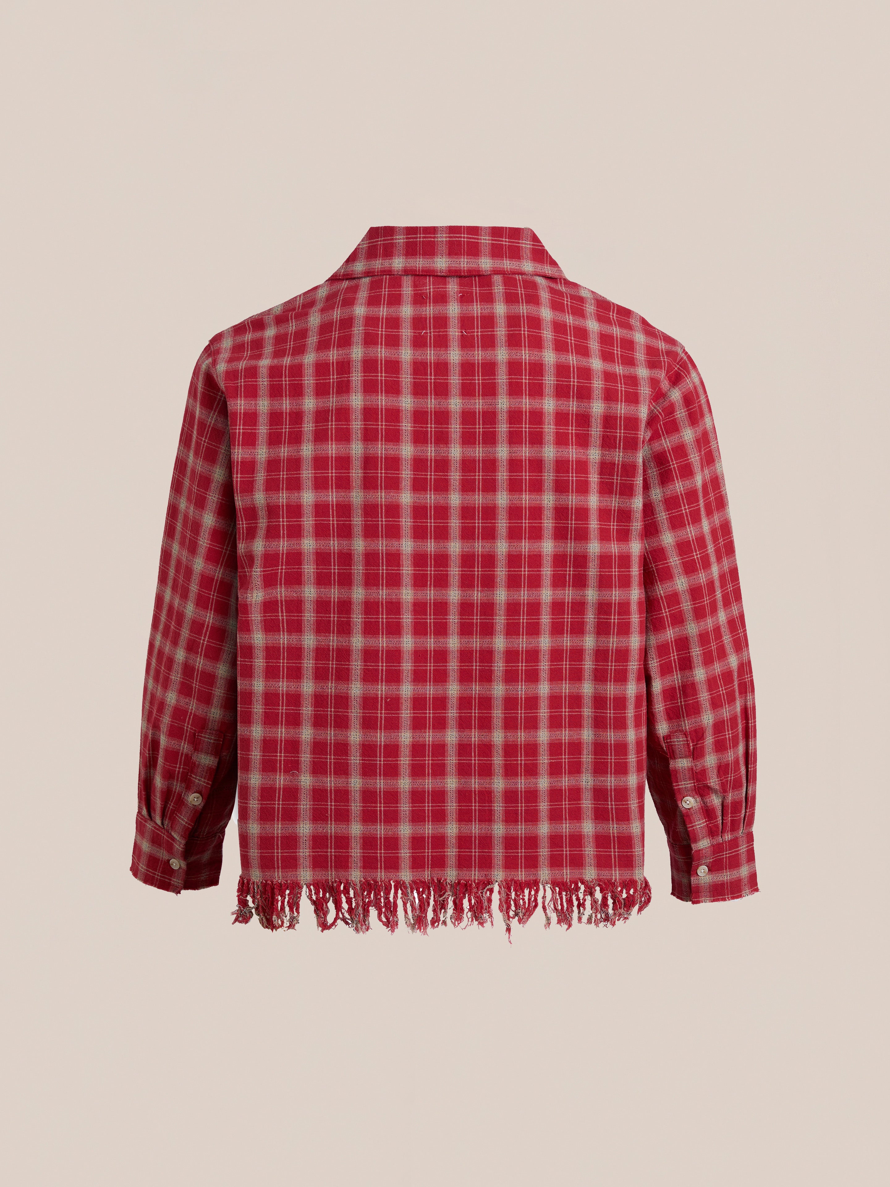 Raw Cut Fringe Plaid Camp Shirt | Modern Menswear by yycbvcnbmmnbm