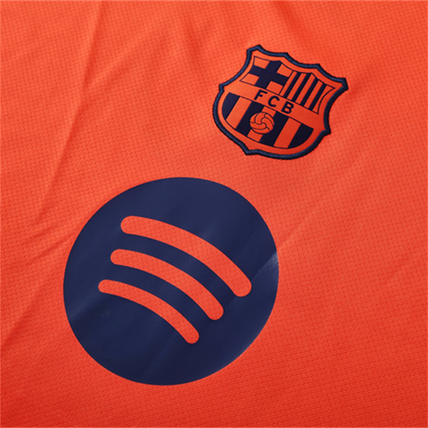 AlphaJersey-Barcelona 25-26 Short-Sleeve Training Set - Orange Top Royal Blue Sponsor& Royal Blue Shorts