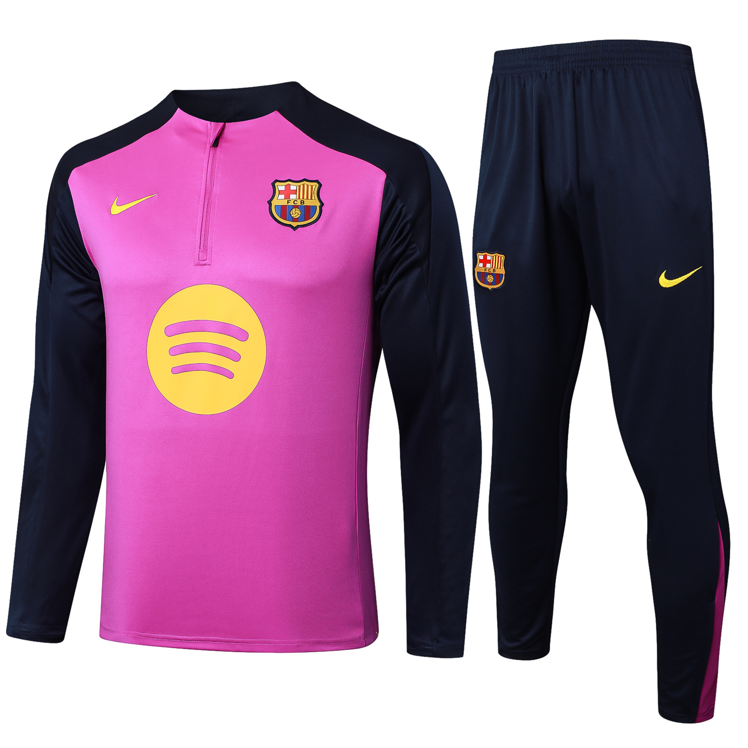 AlphaJersey-Barcelona 25-26 Long Sleeve Training Set - Purple Top and Deep Blue Pants