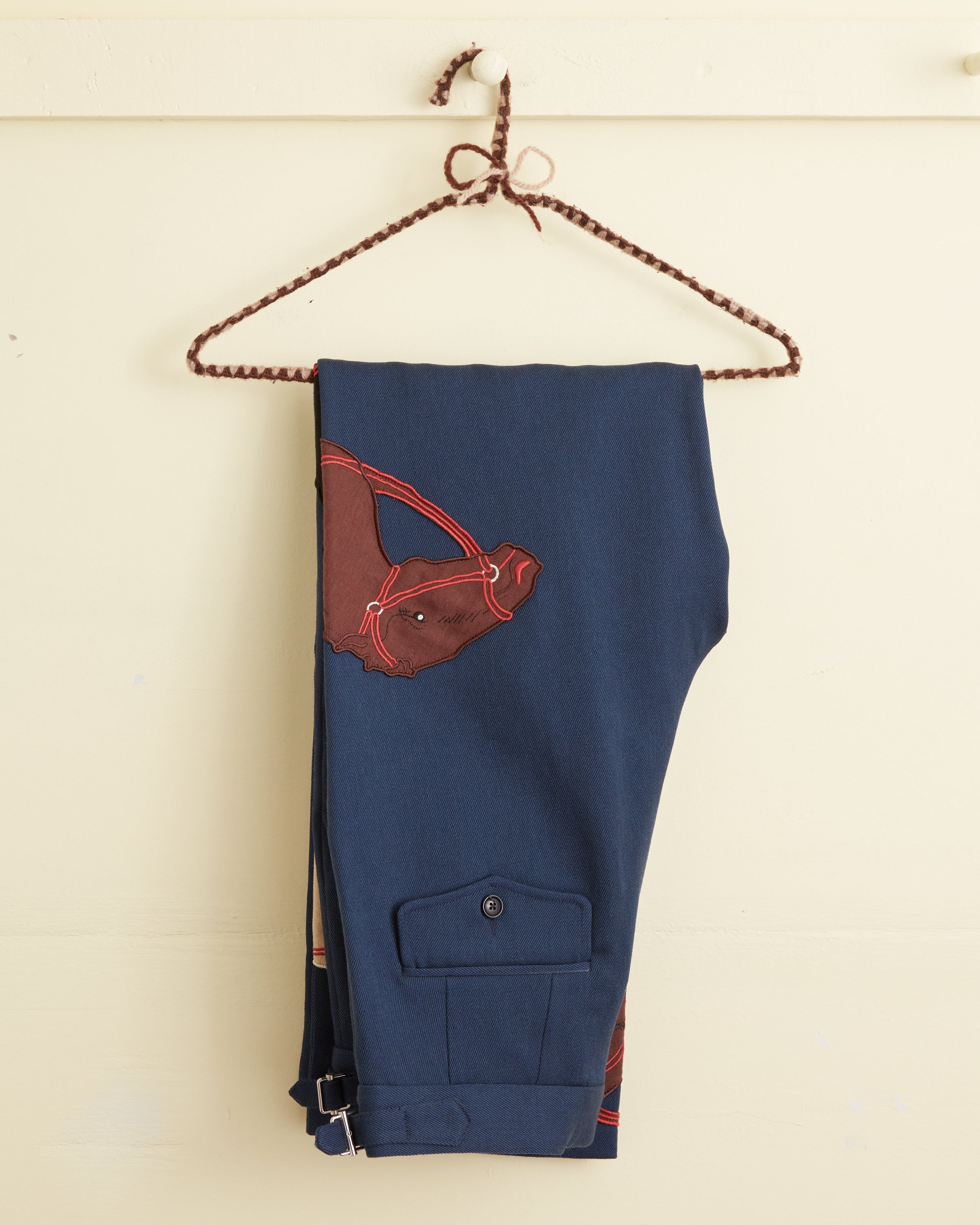 Pony Appliqué Trousers | Modern Menswear by yycbvcnbmmnbm