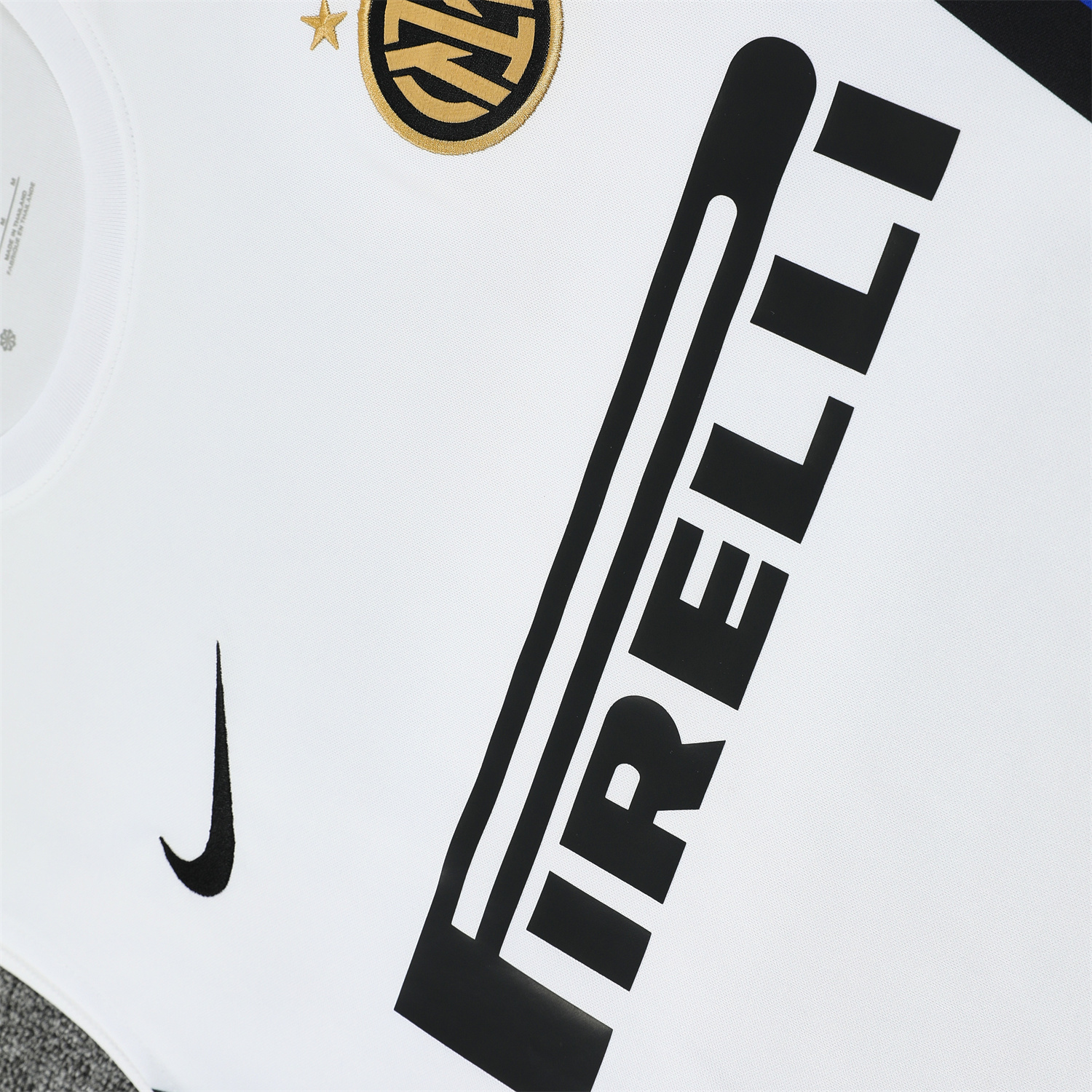 AlphaJersey-Inter Milan 25-26 Vest Training Set - White Vest & Black Shorts