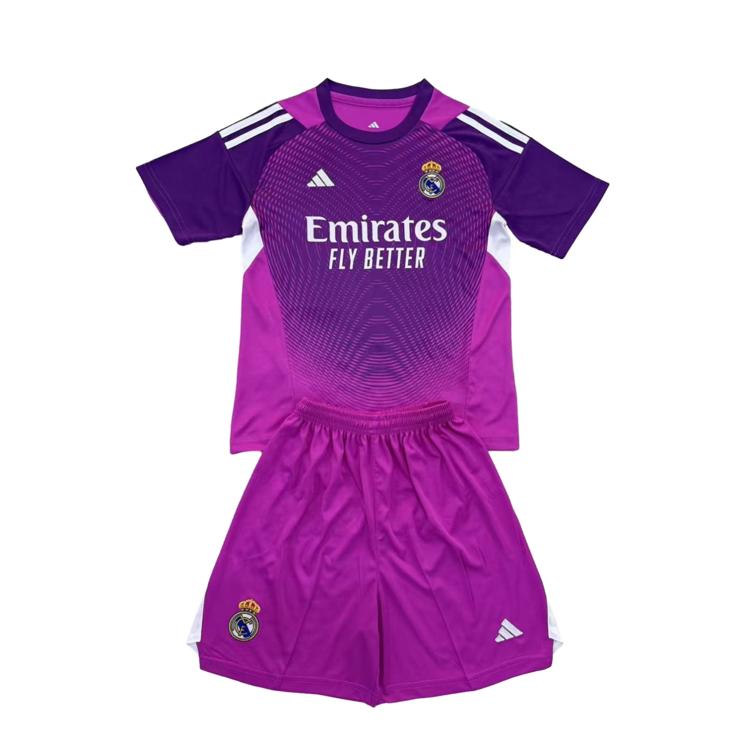 AlphaJersey-Real Madrid 25-26 Purple Goalkeeper Men's Adult Jersey Set - Fans Version