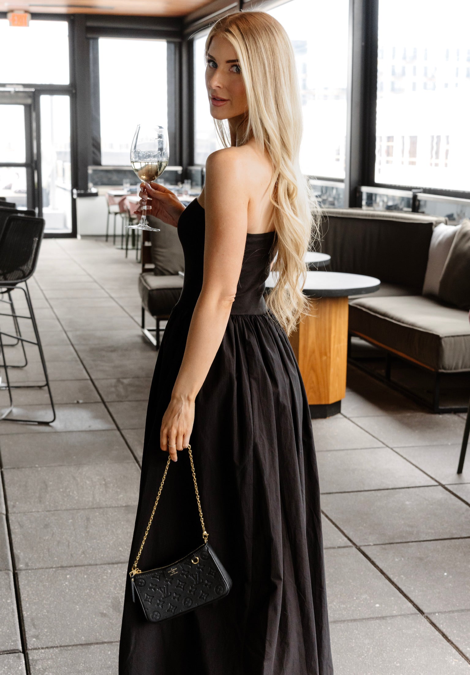 Black Strapless Maxi Dress | Elegant Women's Fashion by coolavocek