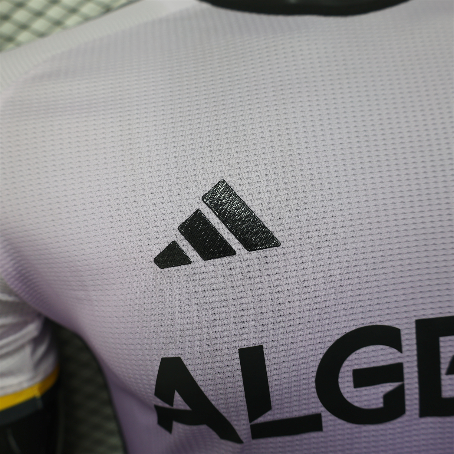 AlphaJersey-Algeria 25-26 White-purple Gradient Jersey with Black Chest Text - Player Version