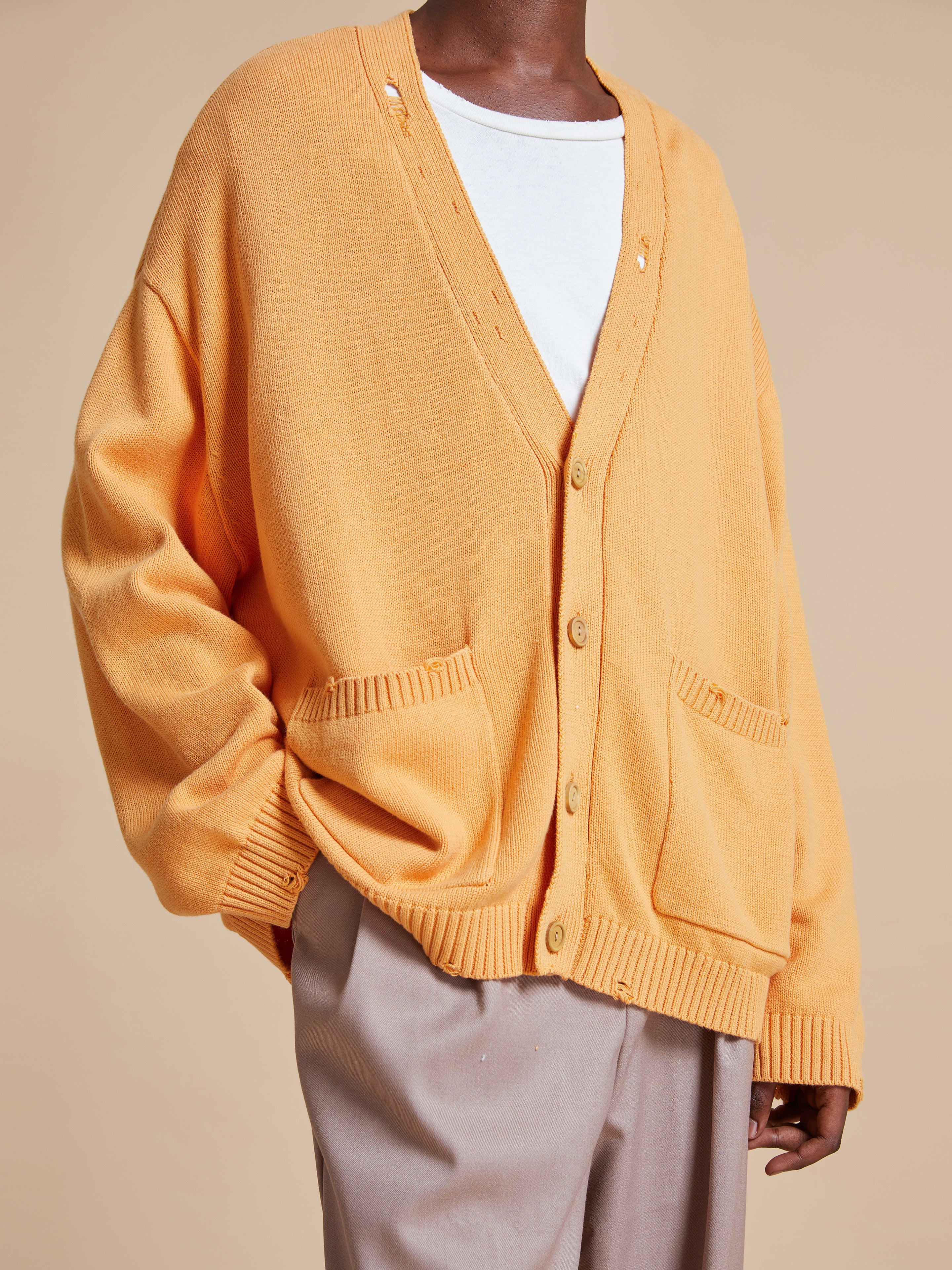 Cadmium Distressed Cardigan | Modern Menswear by yycbvcnbmmnbm