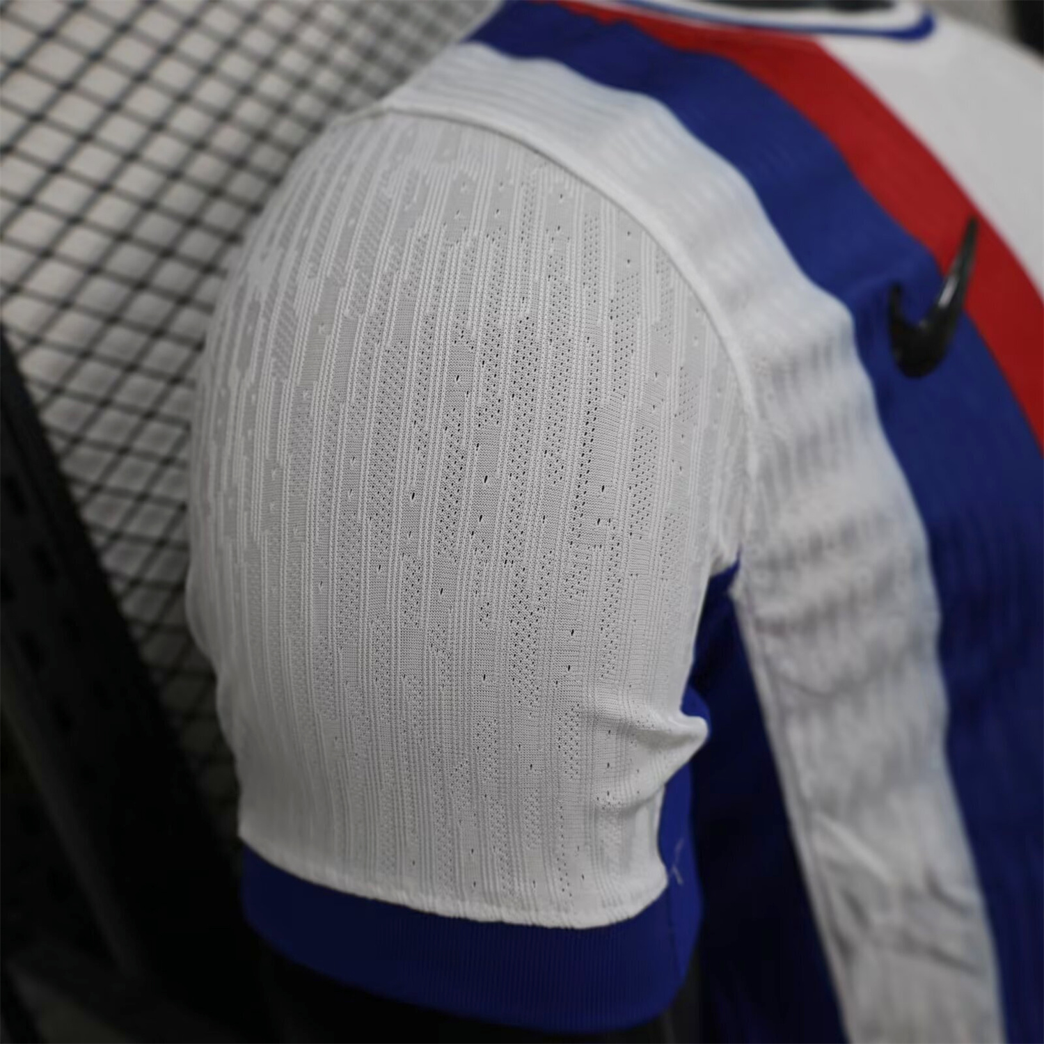 AlphaJersey-Barcelona 25-26 Red And Blue Vertical Stripes Special White Jersey - Player Version