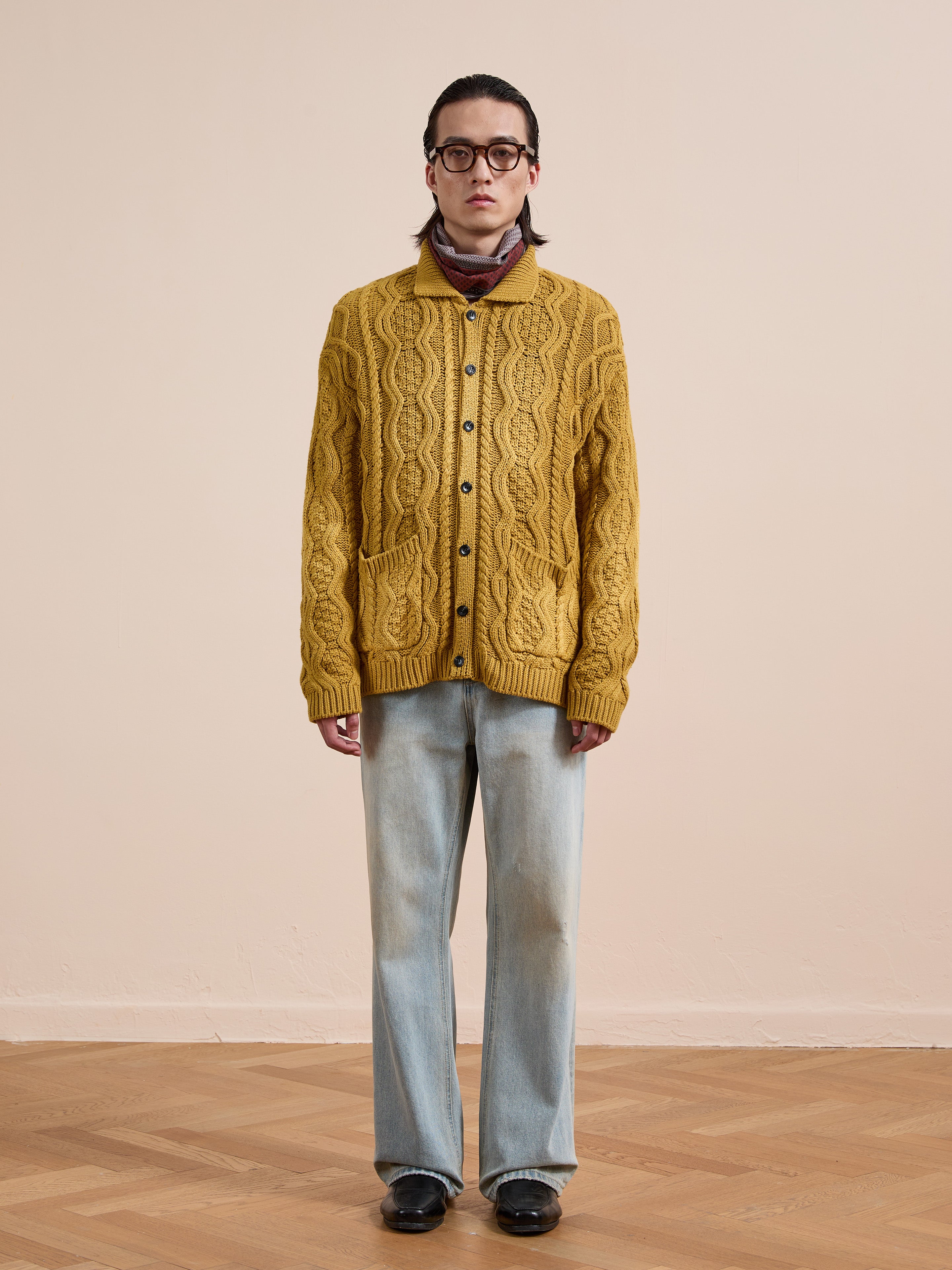 Cable Knit Buttoned Cardigan | Modern Menswear by yycbvcnbmmnbm