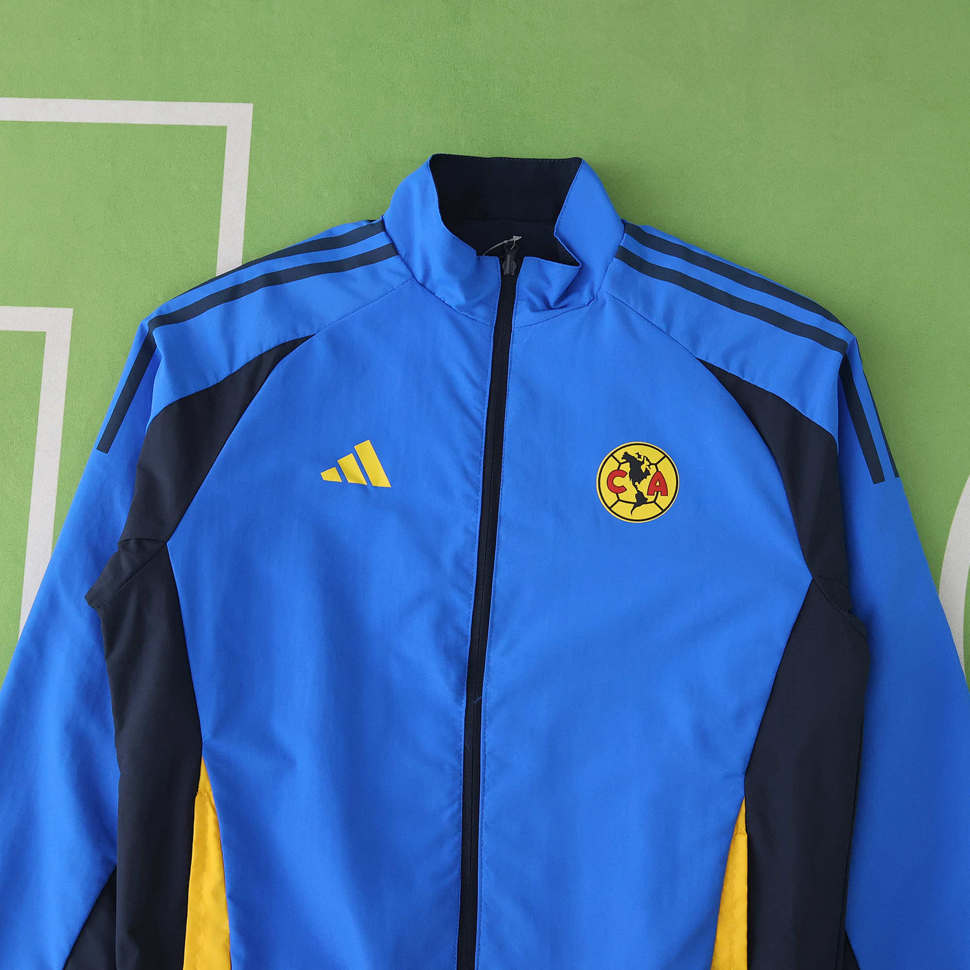 AlphaJersey-Club América 25-26 Throwback Double Sided Reversible Windbreaker - Blue & Black