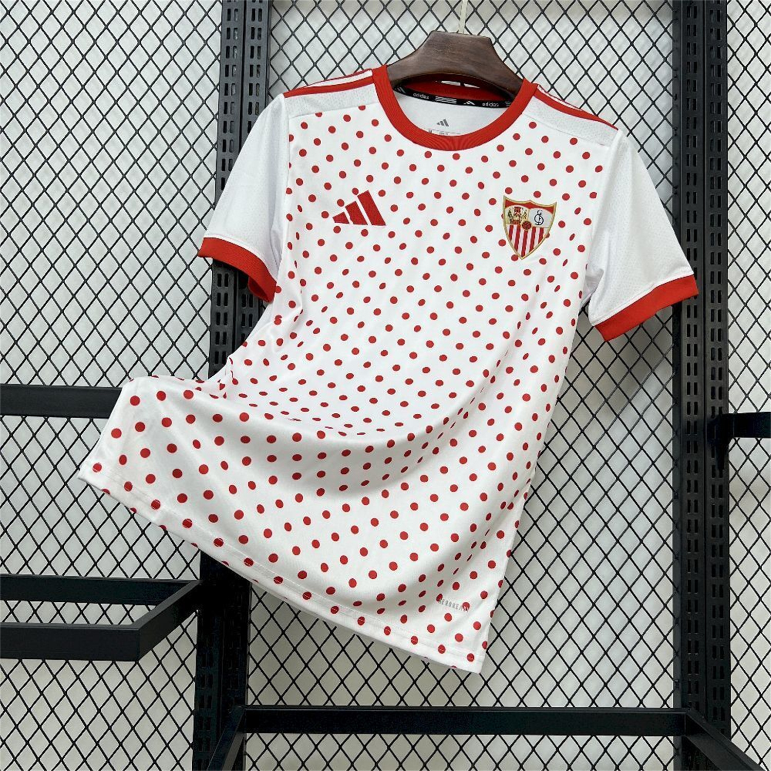 AlphaJersey-Sevilla 25-26 Red Points White Training Jersey - Fans Version