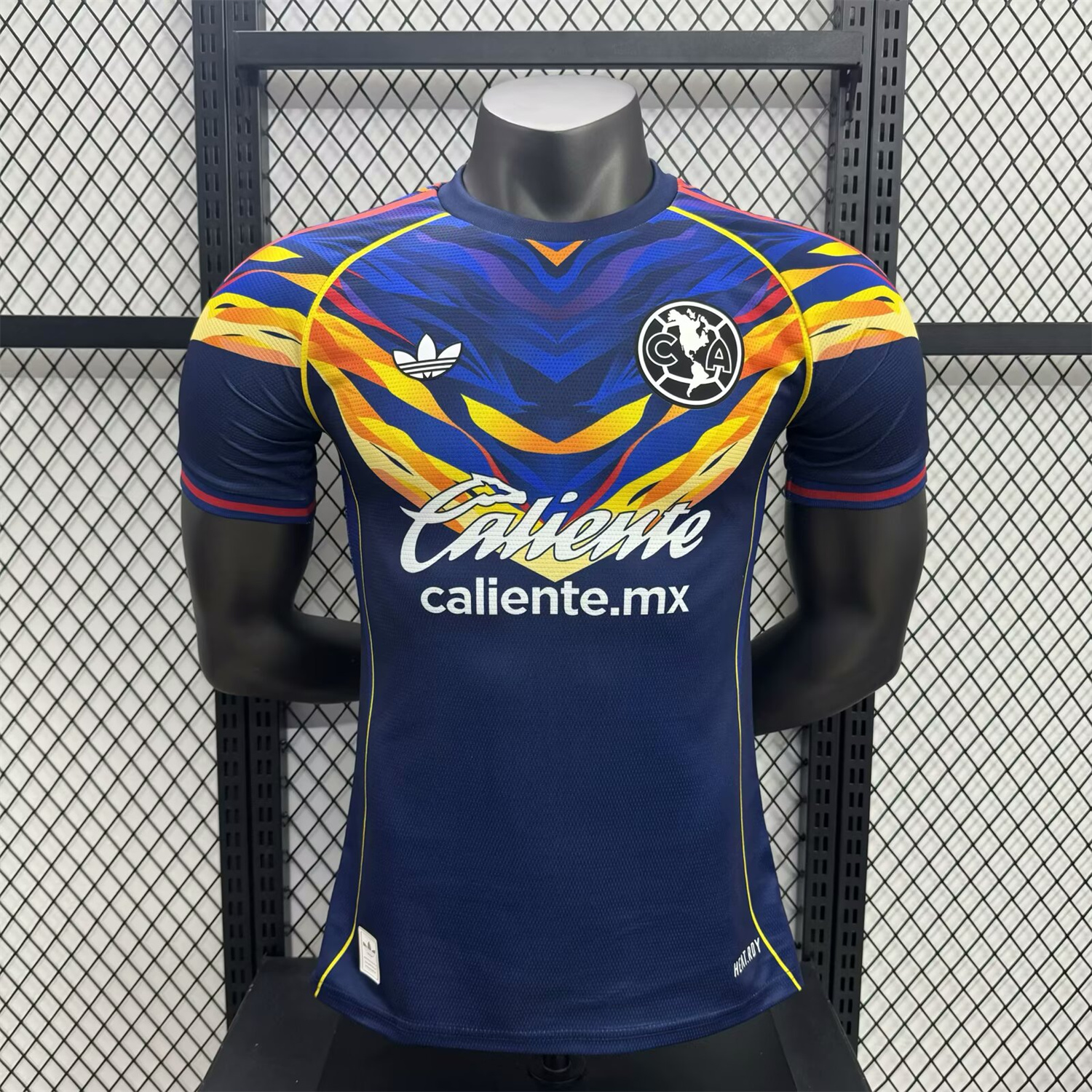 AlphaJersey-Club América 25-26 V-Shaped Camouflage Pattern Deep Blue Jersey - Player Version