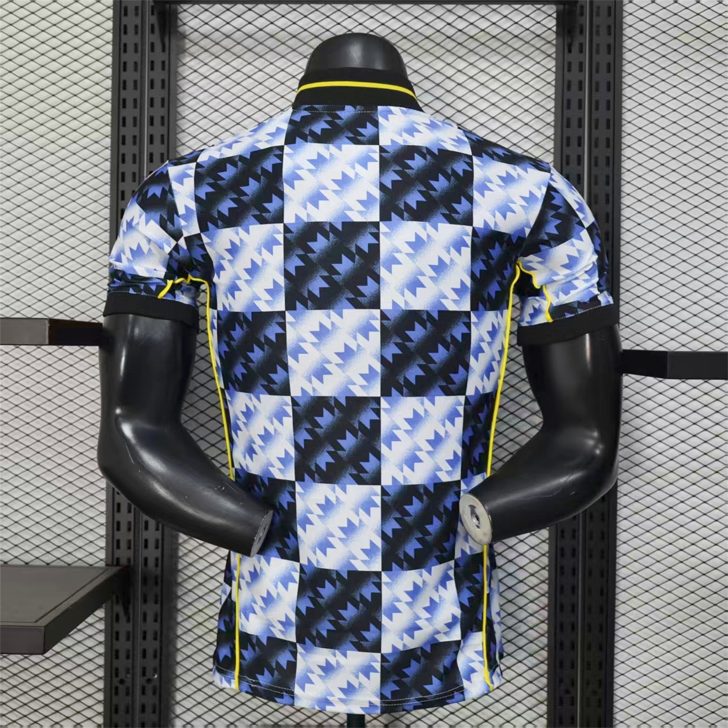 AlphaJersey-Manchester United 25-26 Blue And Black Checkerboard Special Jersey - Player Version