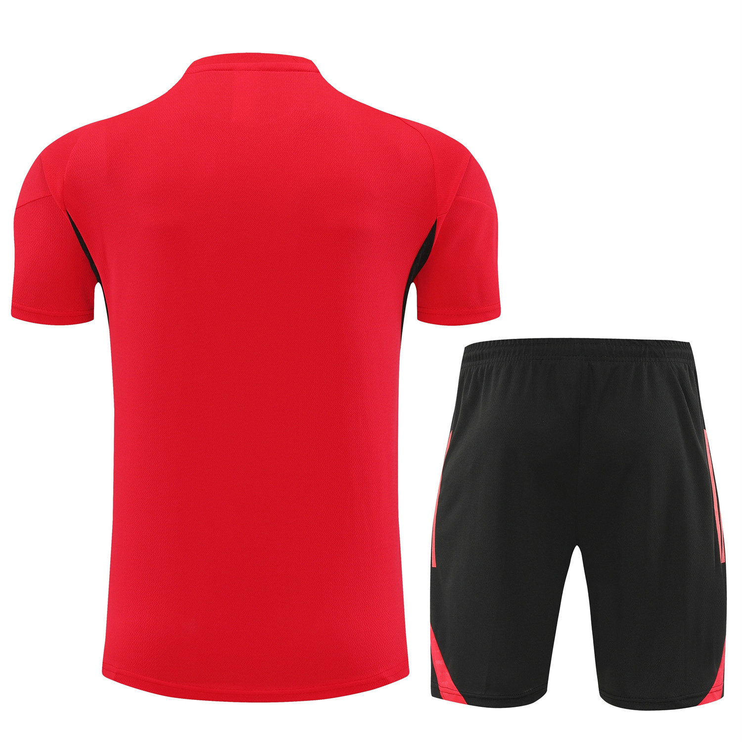 AlphaJersey-Liver.pool 25-26 Short-Sleeve Training Set - Red With Black Top & Black Shorts