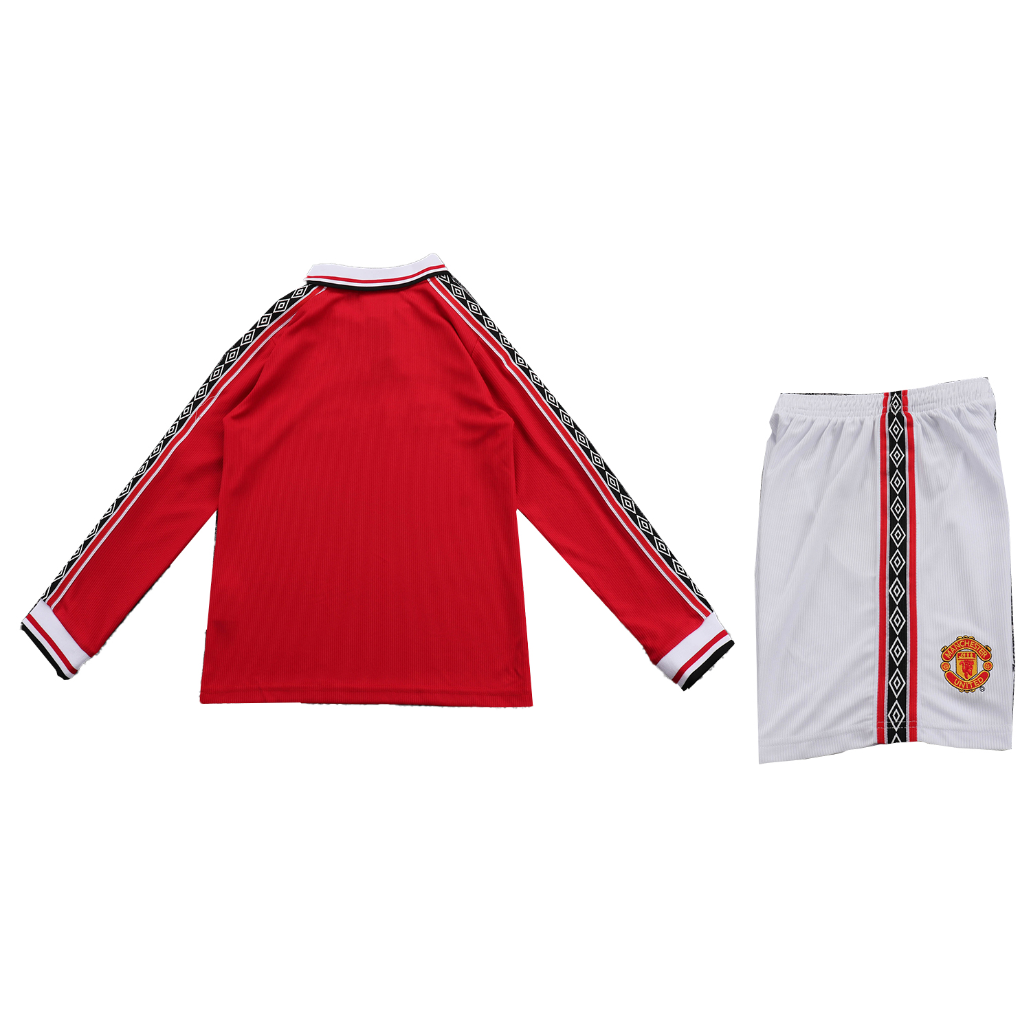 AlphaJersey-Retro Manchester United 1998-99 Home Long Sleeves Kids Kit