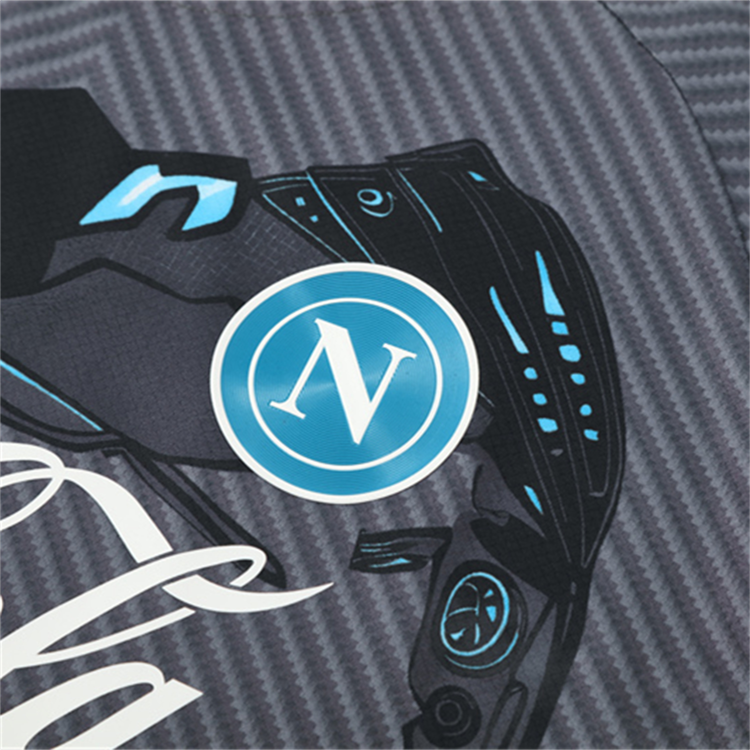 AlphaJersey-Napoli 25-26 Short-Sleeve Training Set - Gray Mecha Top & Black Shorts