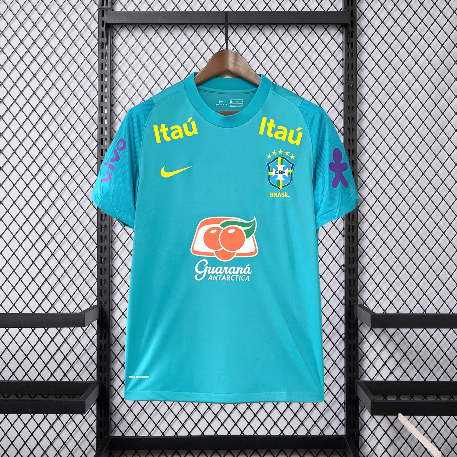 AlphaJersey-Retro Brazil 2022 Pre-Match Cyan Special Jersey