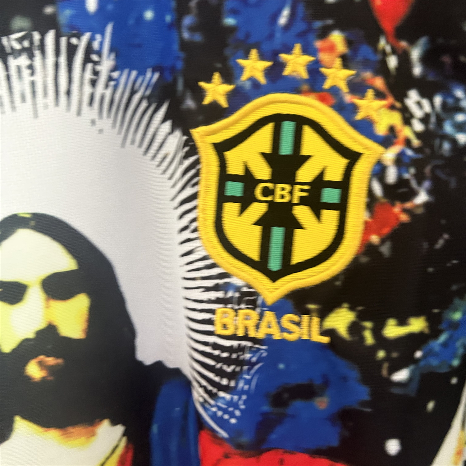 AlphaJersey-Brazil 25-26 Colorful Jesus Statue Special Colorful Graffiti Jersey - Fans Version