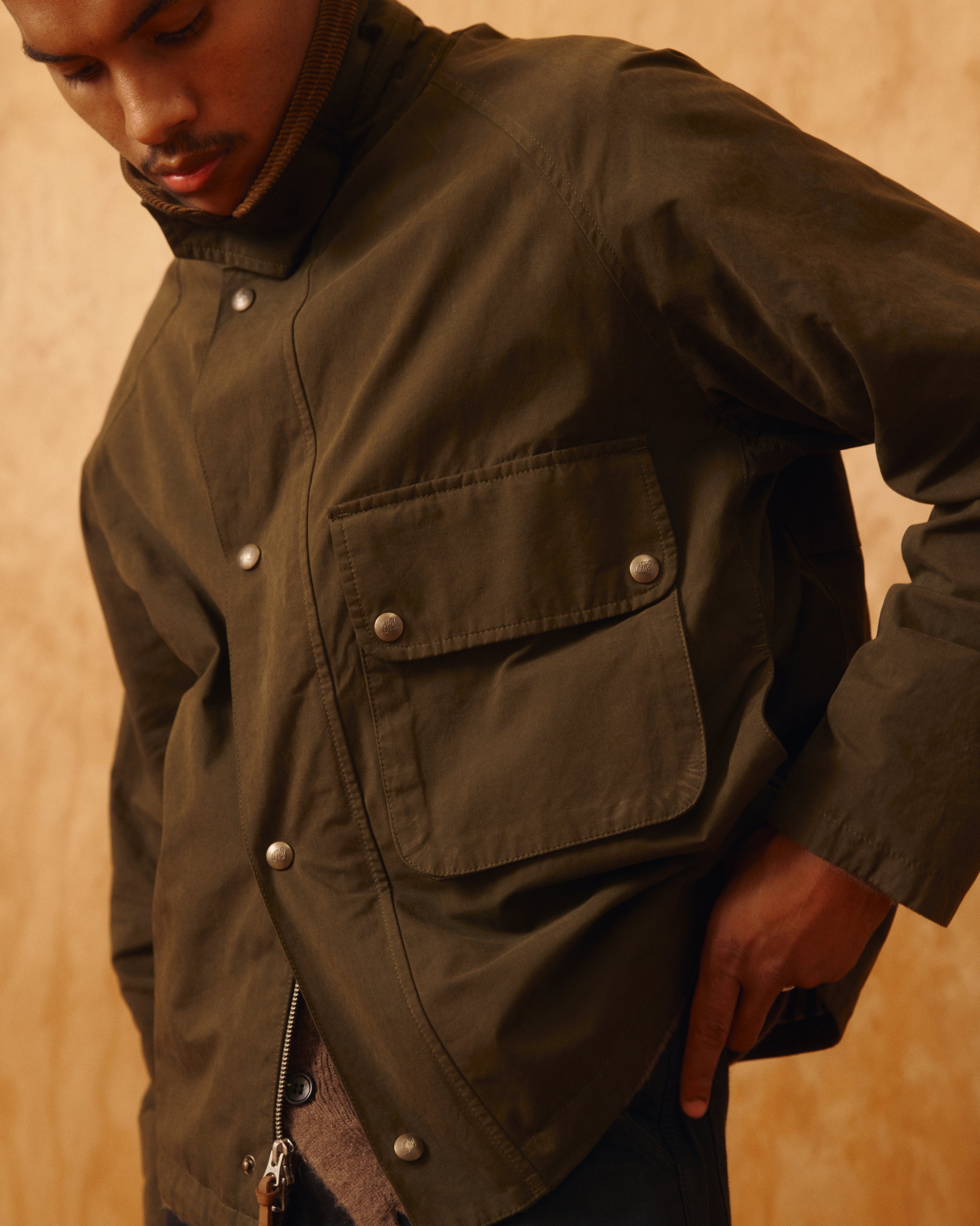 Bay Waxed Cotton & Nylon Jacket | Modern Menswear by yycbvcnbmmnbm
