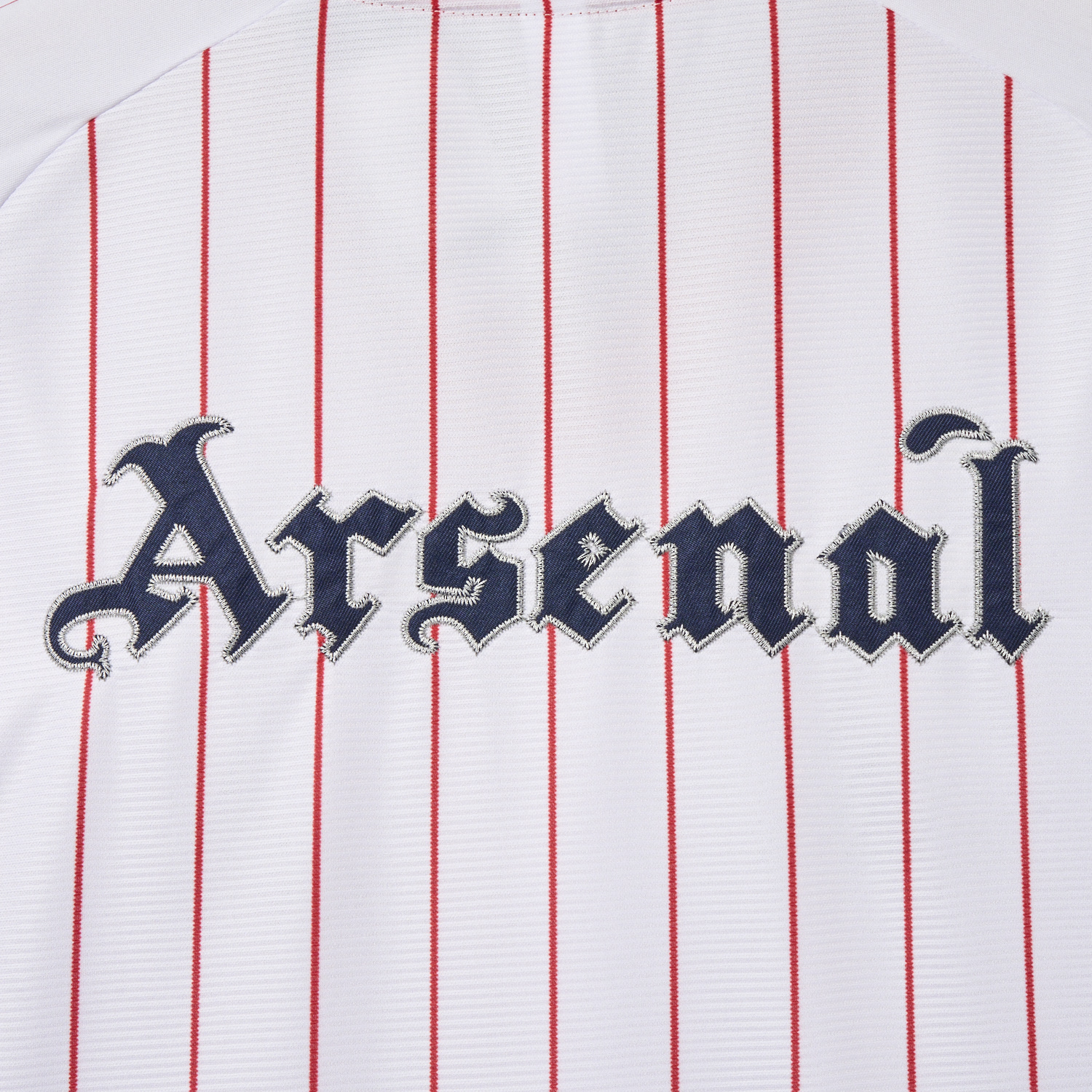 AlphaJersey-Arsenal 25-26 White Baseball Jersey with Red Stripes