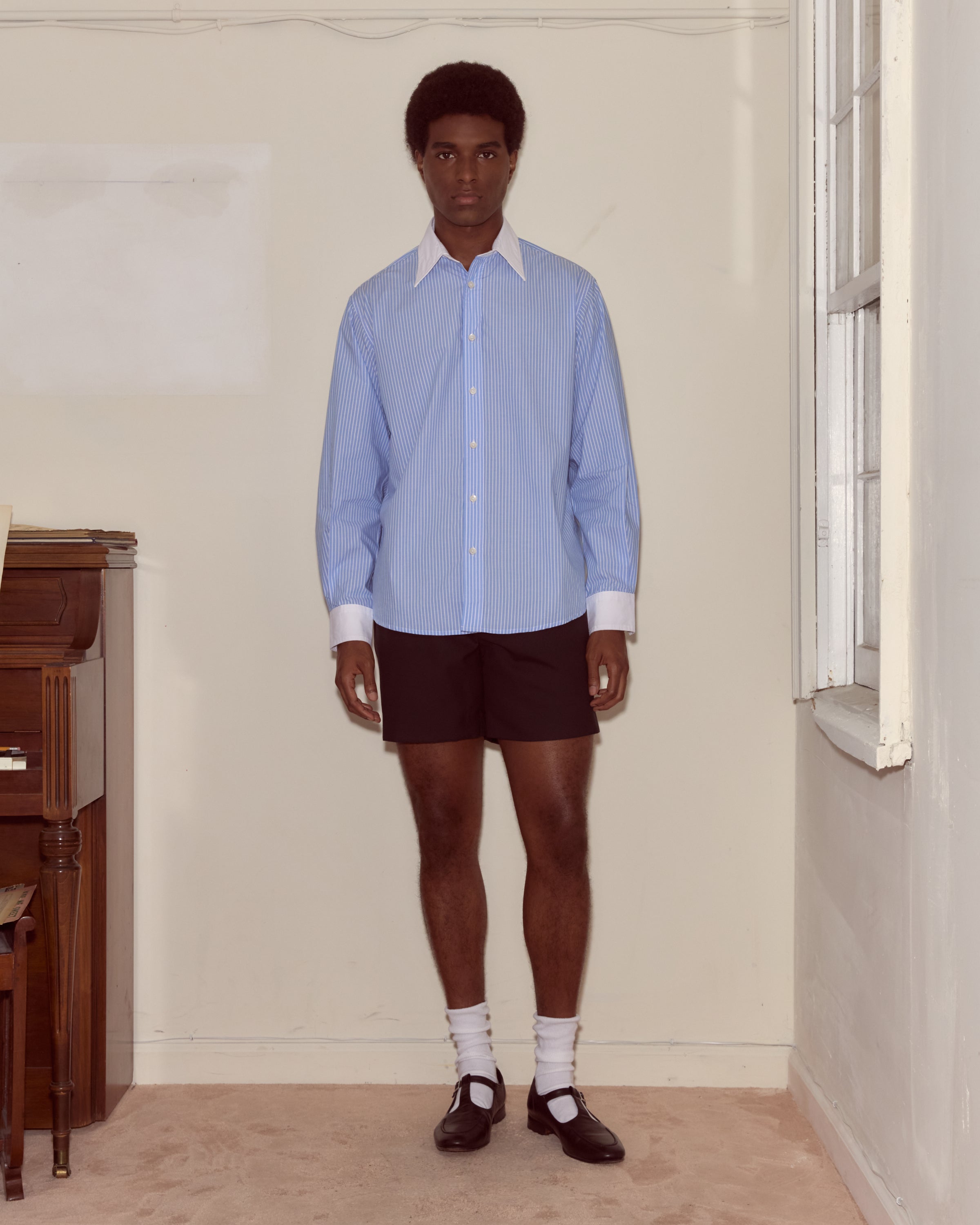 Striped Poplin Shirt | Modern Menswear by yycbvcnbmmnbm
