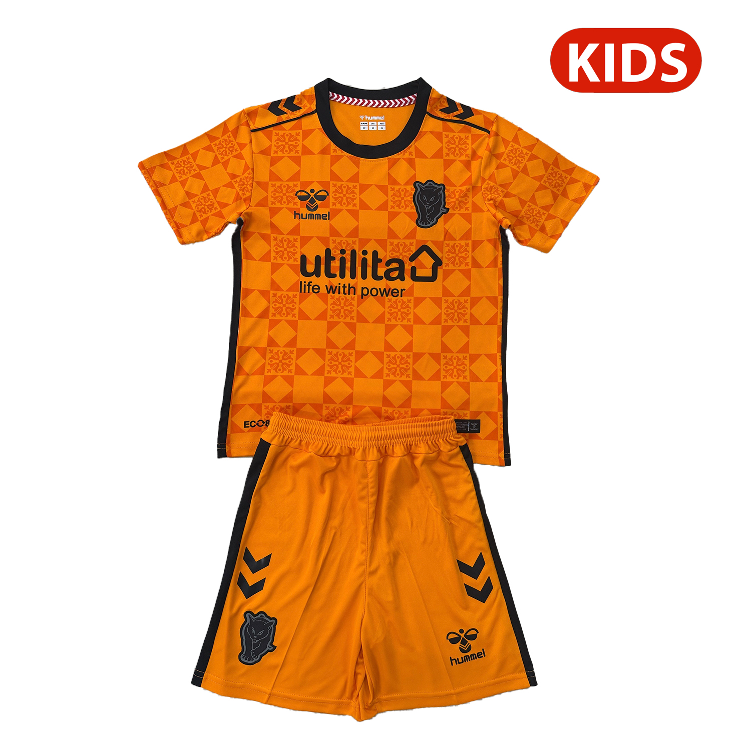 AlphaJersey-Sunderland 25-26 Orange Goalkeeper Kids Kit