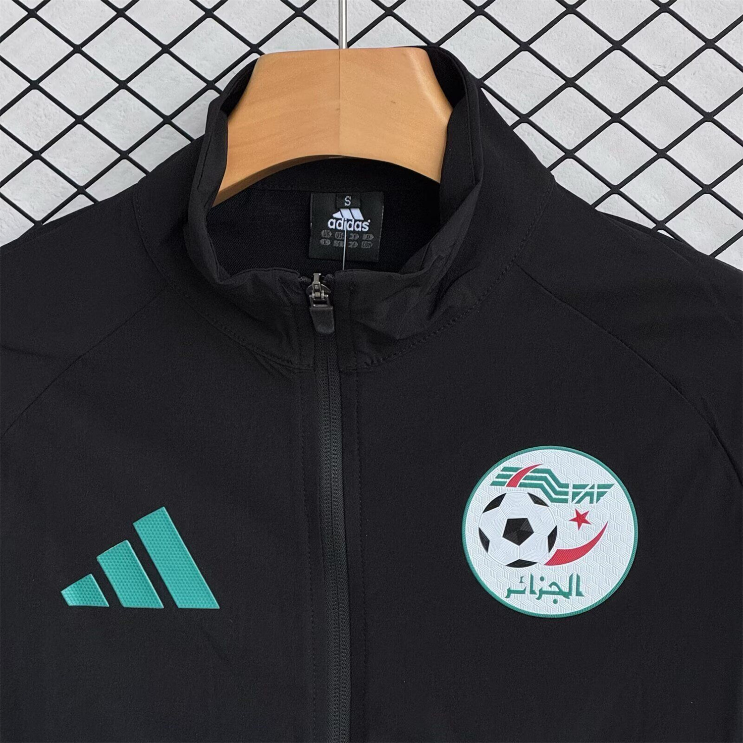 AlphaJersey-Algeria 25-26 Windbreaker Training Set - Black Top and Pants