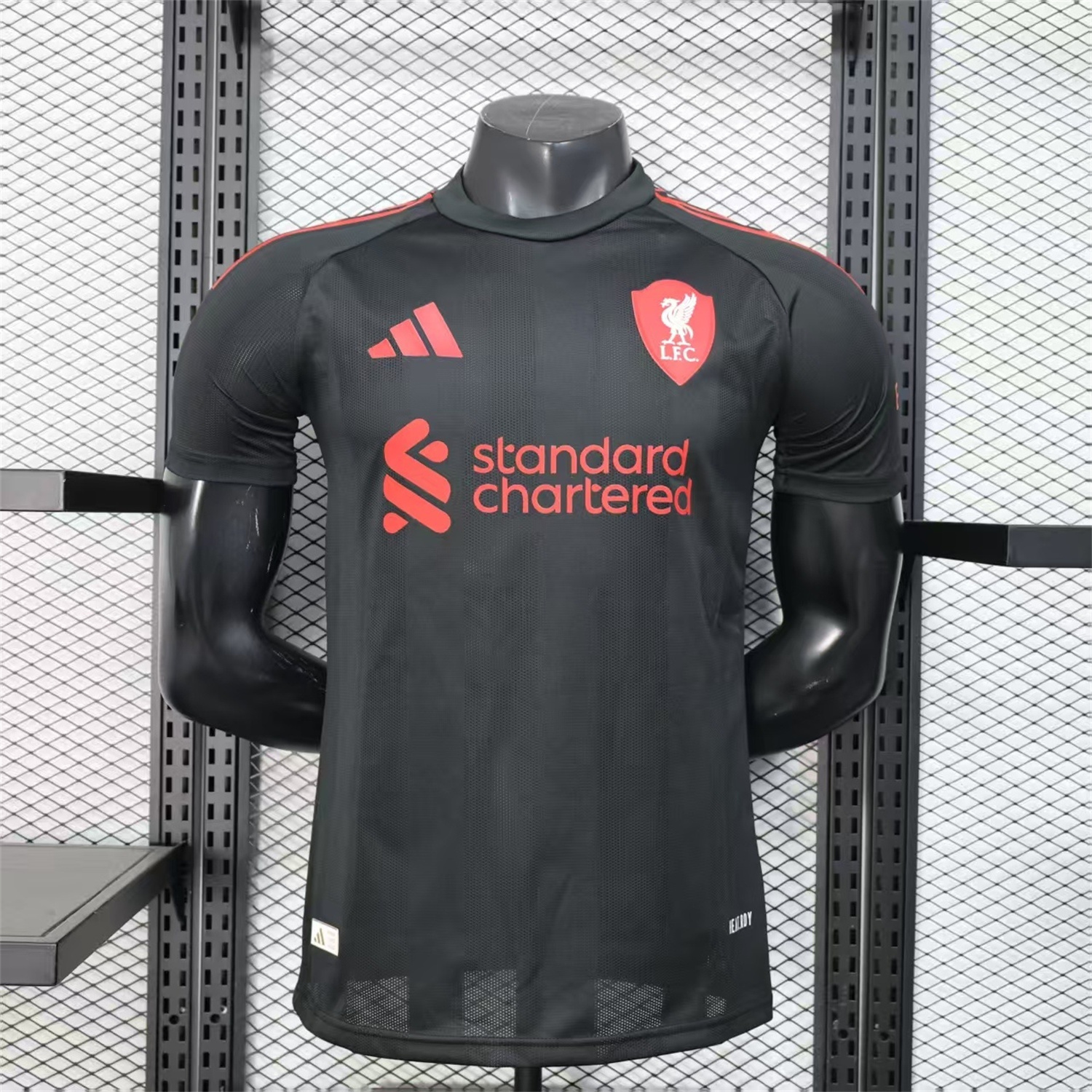 AlphaJersey-Liver.pool 25-26 Black Special Whit Red Sponsor Jersey - Player Version
