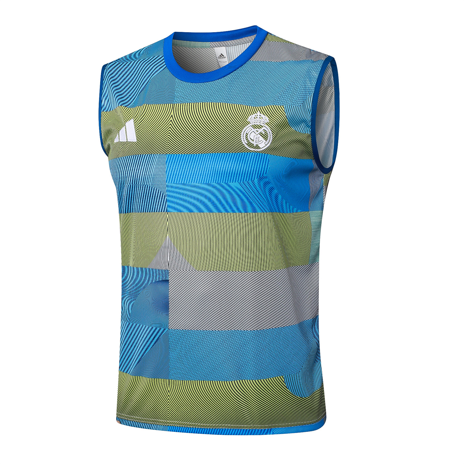 AlphaJersey-Real Madrid 25-26 Vest Training Set - Blue-Gray Camouflage Vest and Black Shorts
